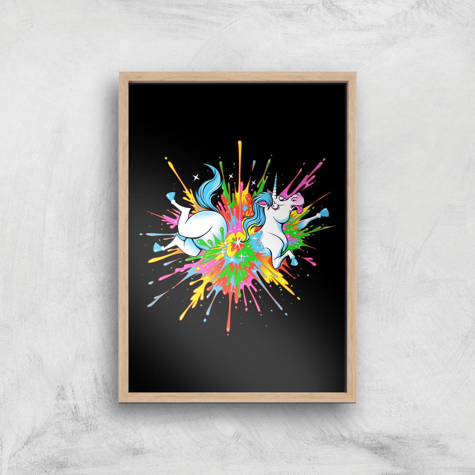 Unicorn Blast Giclee Art Print - A3 - Wooden Frame