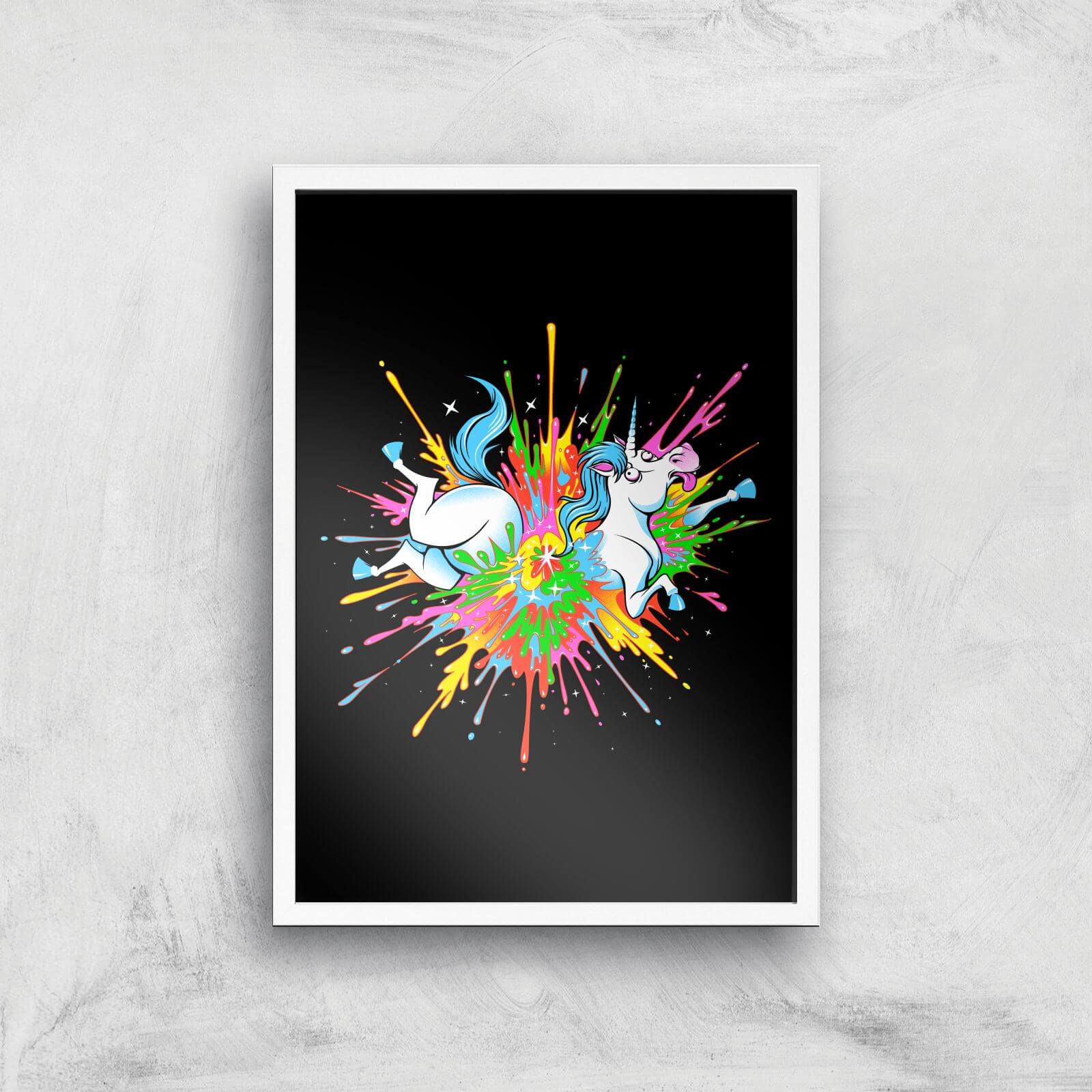 Unicorn Blast Giclee Art Print - A3 - White Frame