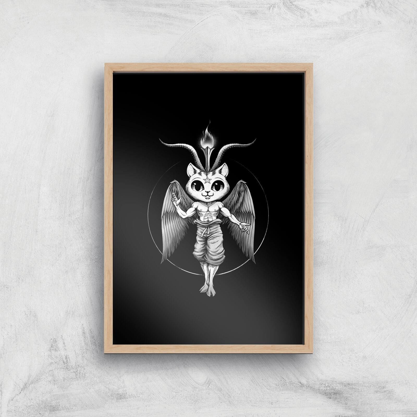 Cathomet Giclee Art Print - A4 - Wooden Frame
