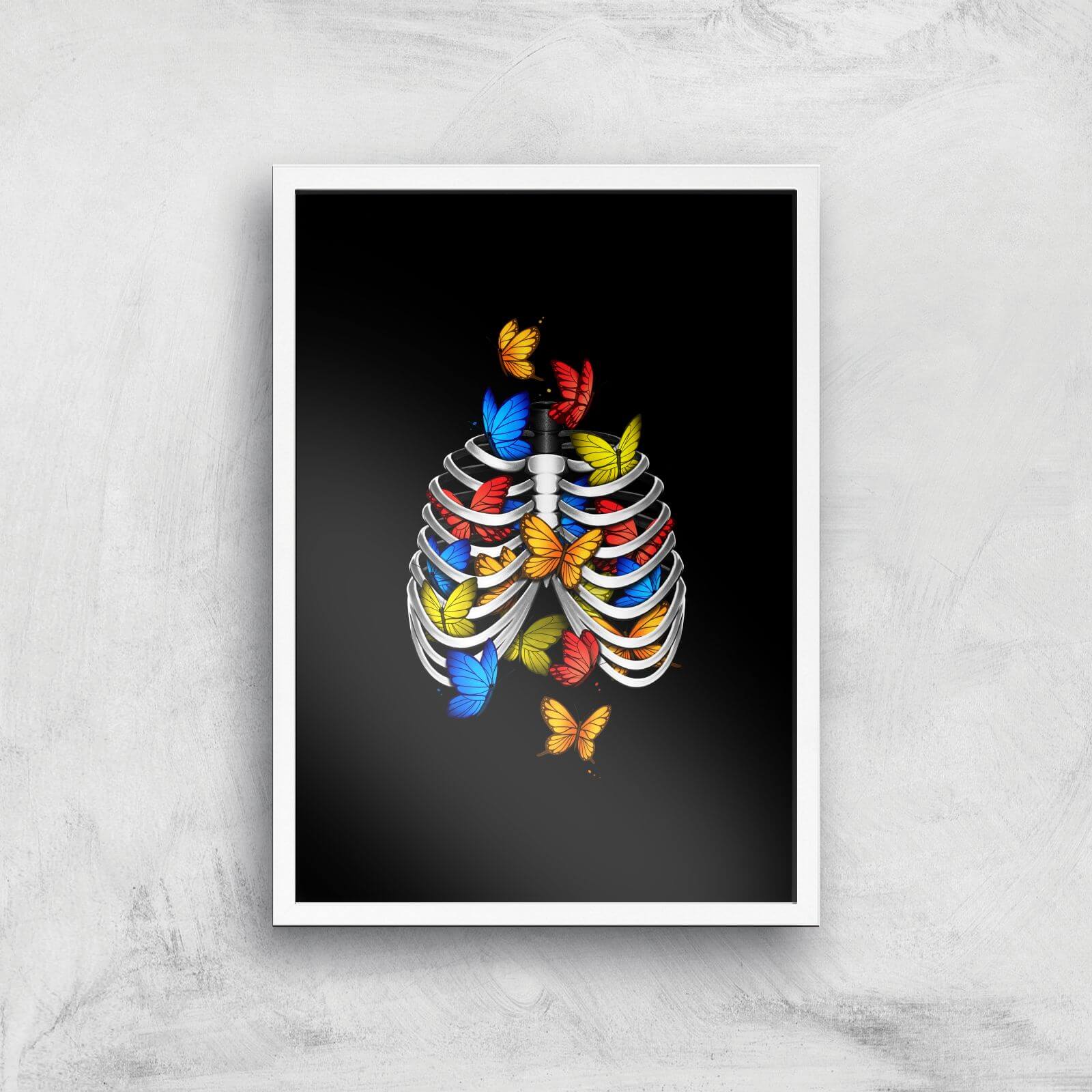 Butterflies In My Stomach Giclee Art Print - A4 - White Frame