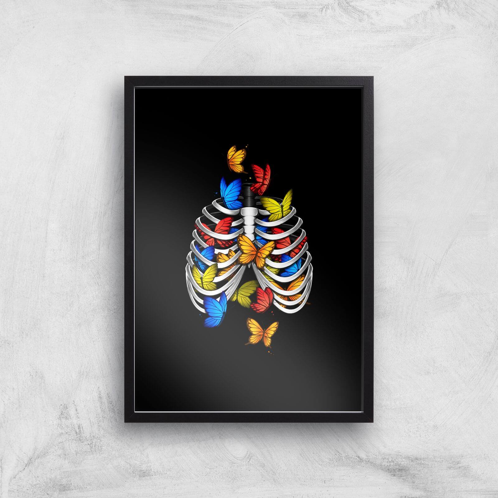 Butterflies In My Stomach Giclee Art Print - A4 - Black Frame
