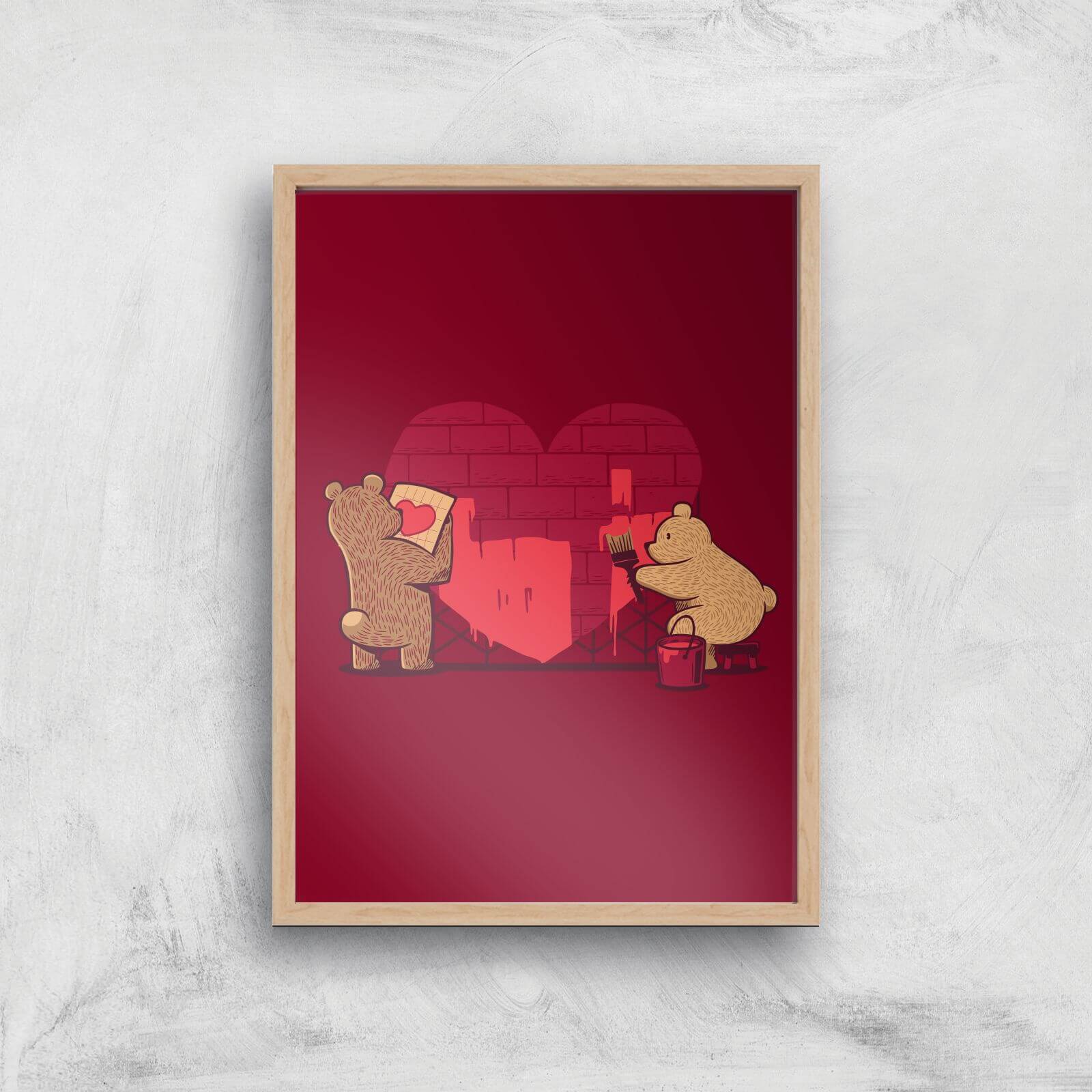 Building Our Love Giclee Art Print - A4 - Wooden Frame