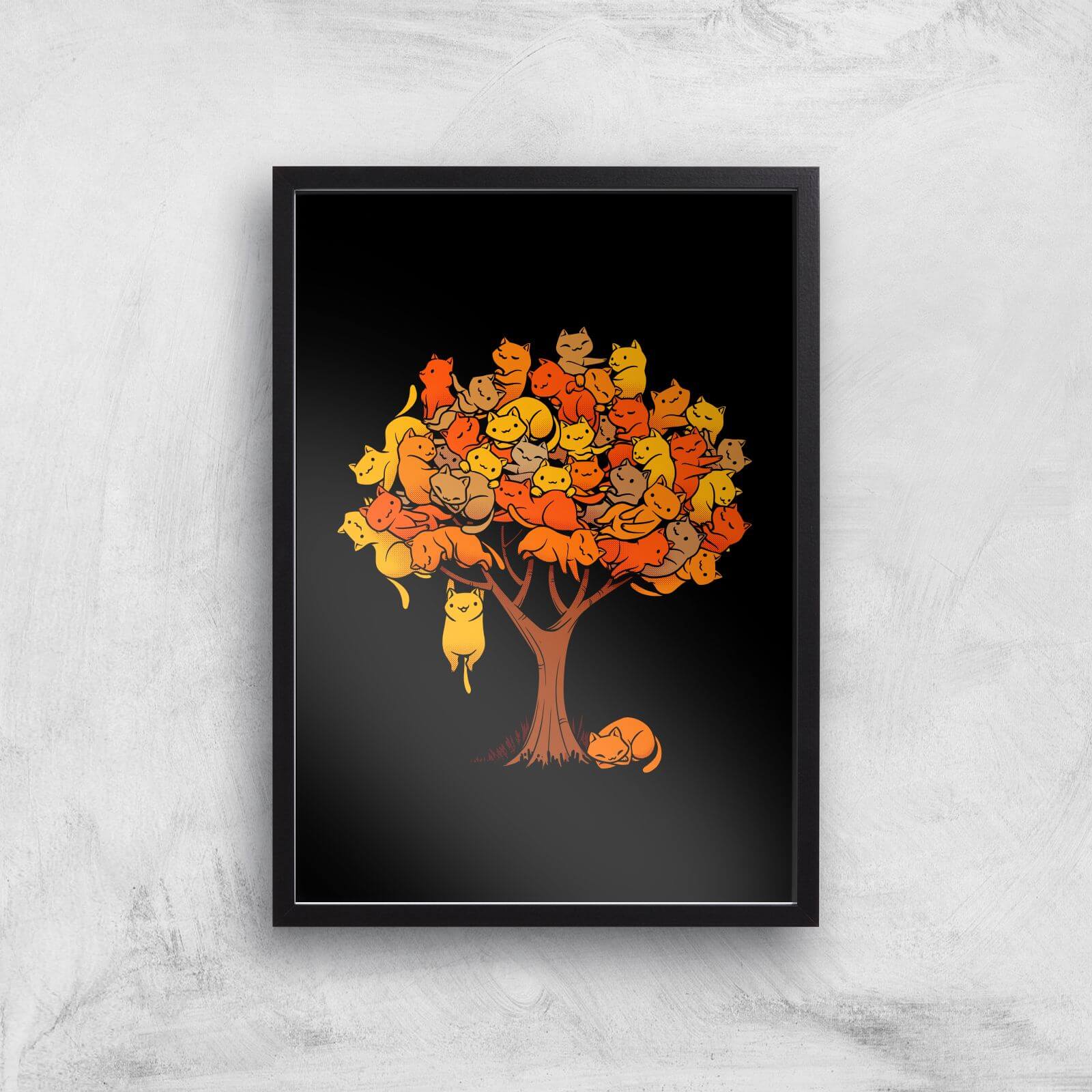 Cat Tree Giclee Art Print - A3 - Black Frame