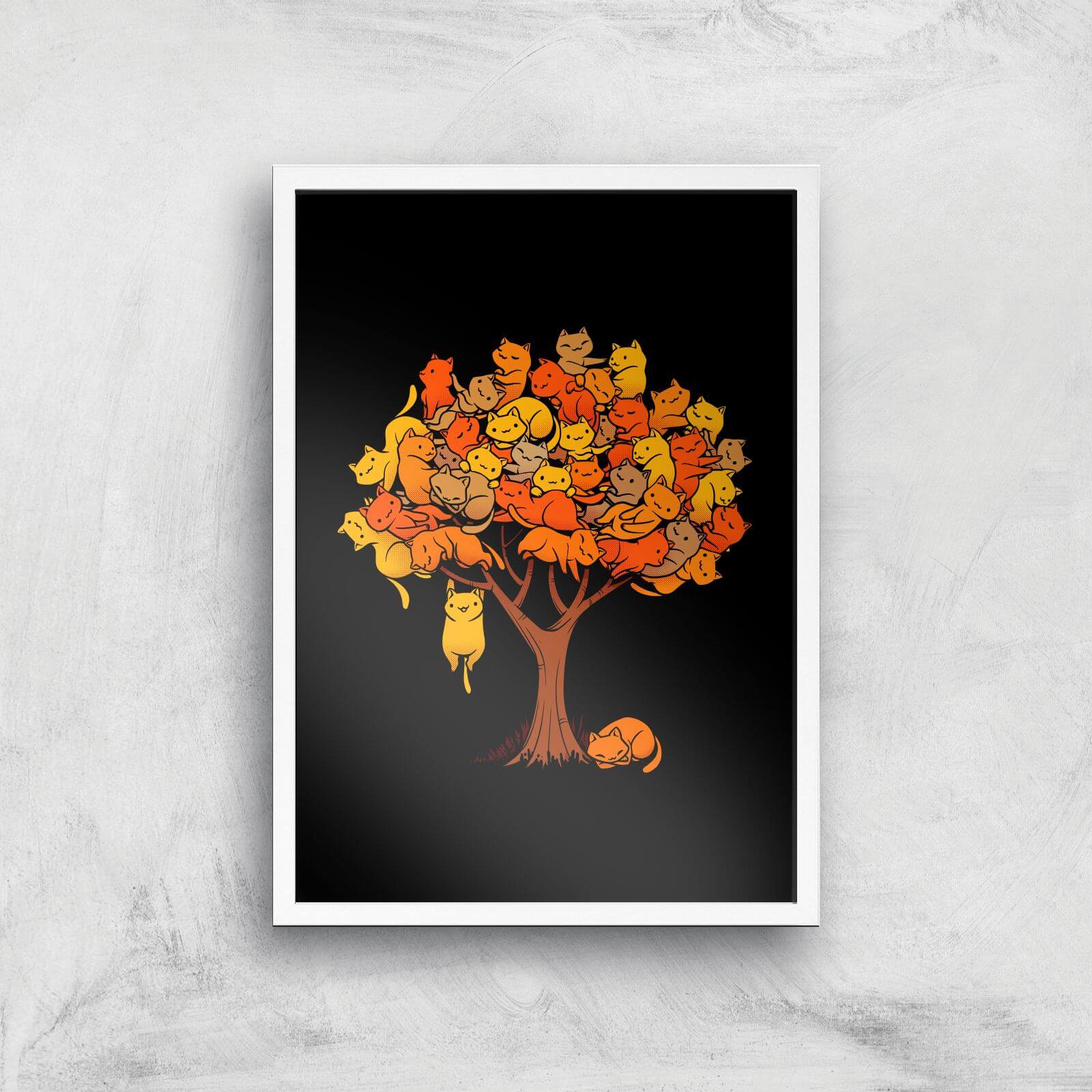 Cat Tree Giclee Art Print - A2 - White Frame