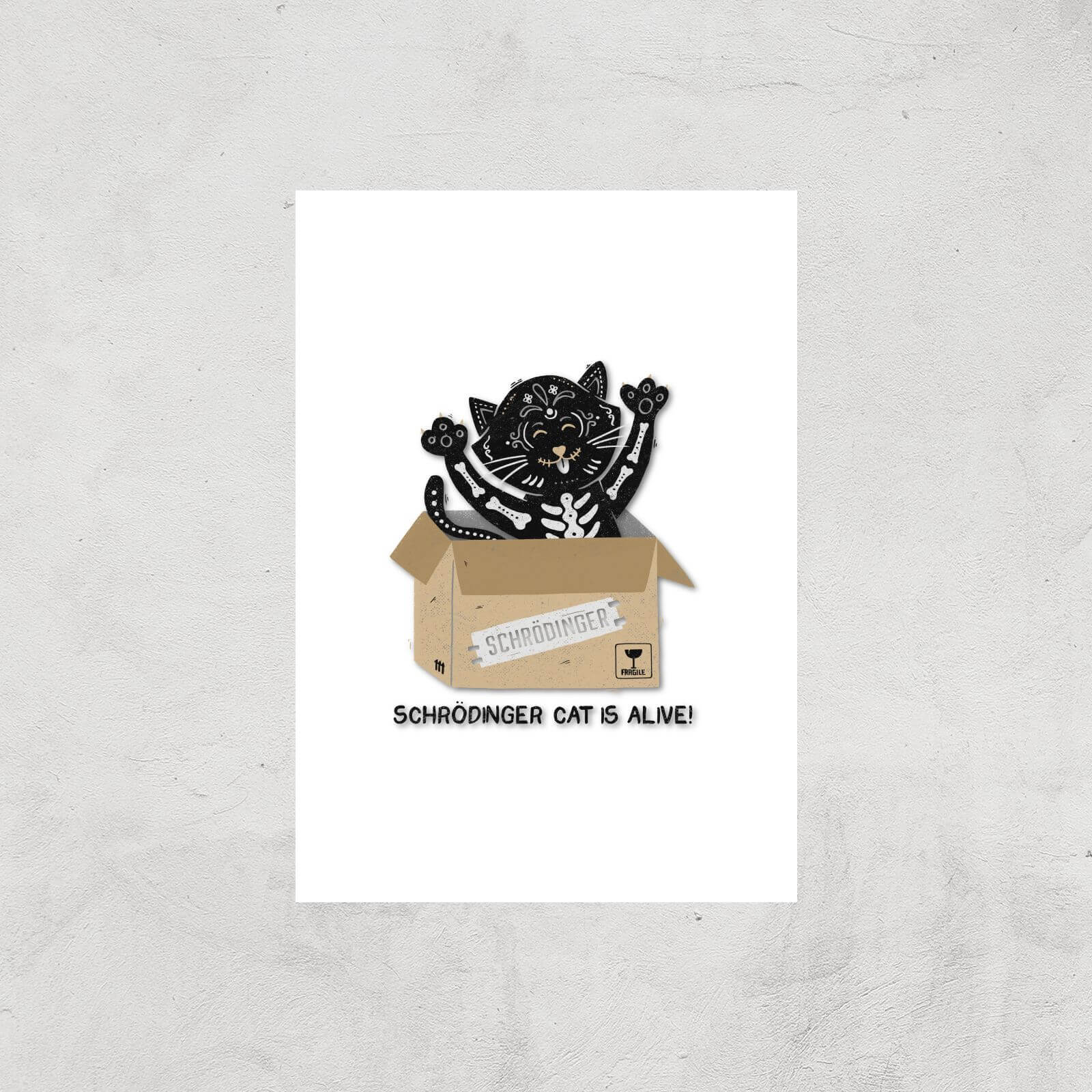 Am I Alive Schro?dinger Cat Giclee Art Print - A3 - Print Only