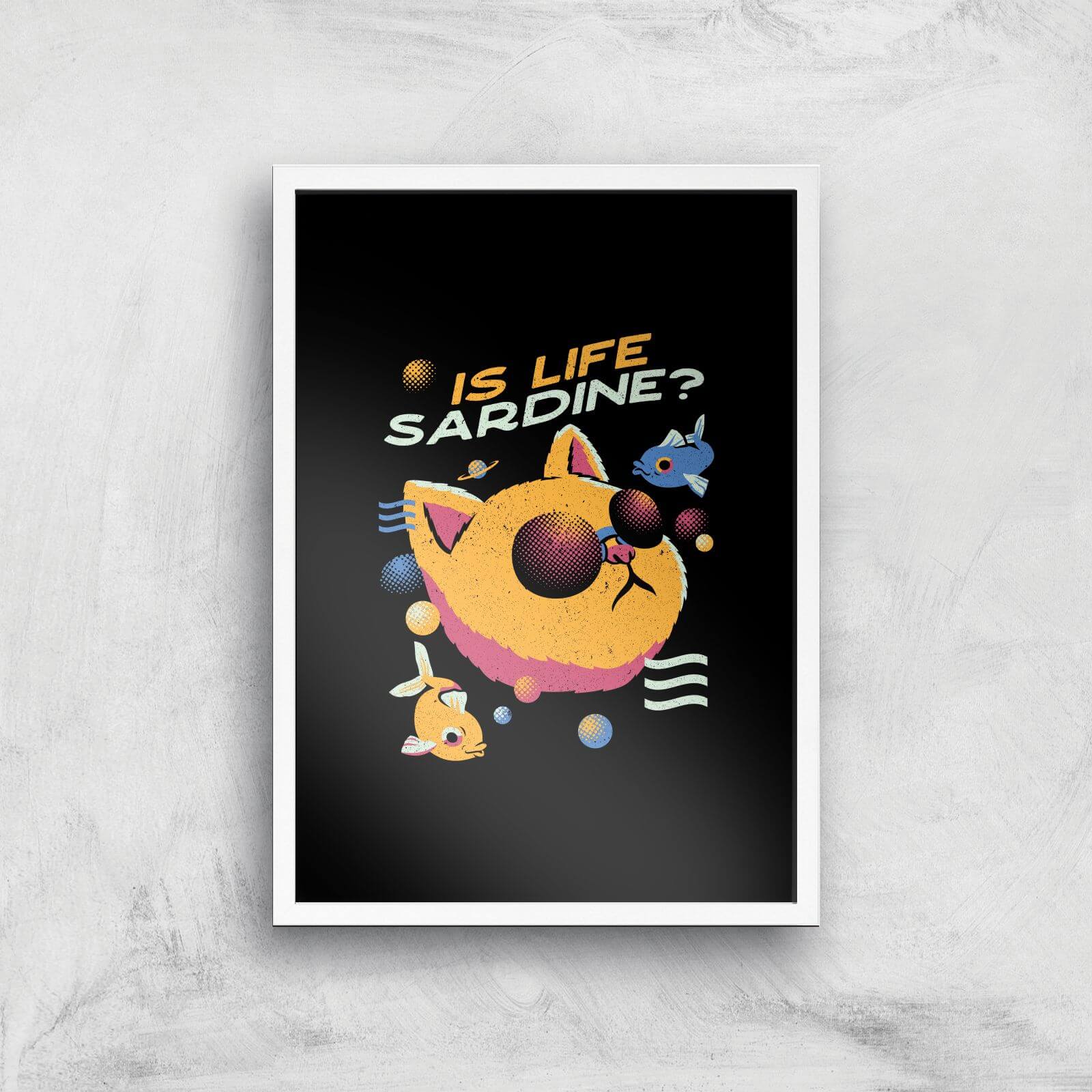 Vaporwave Cat Giclee Art Print - A3 - White Frame