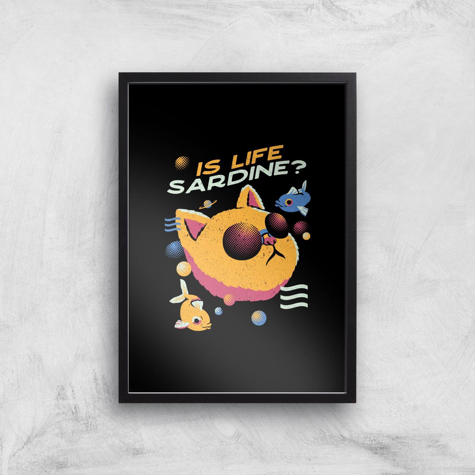 Vaporwave Cat Giclee Art Print - A3 - Black Frame