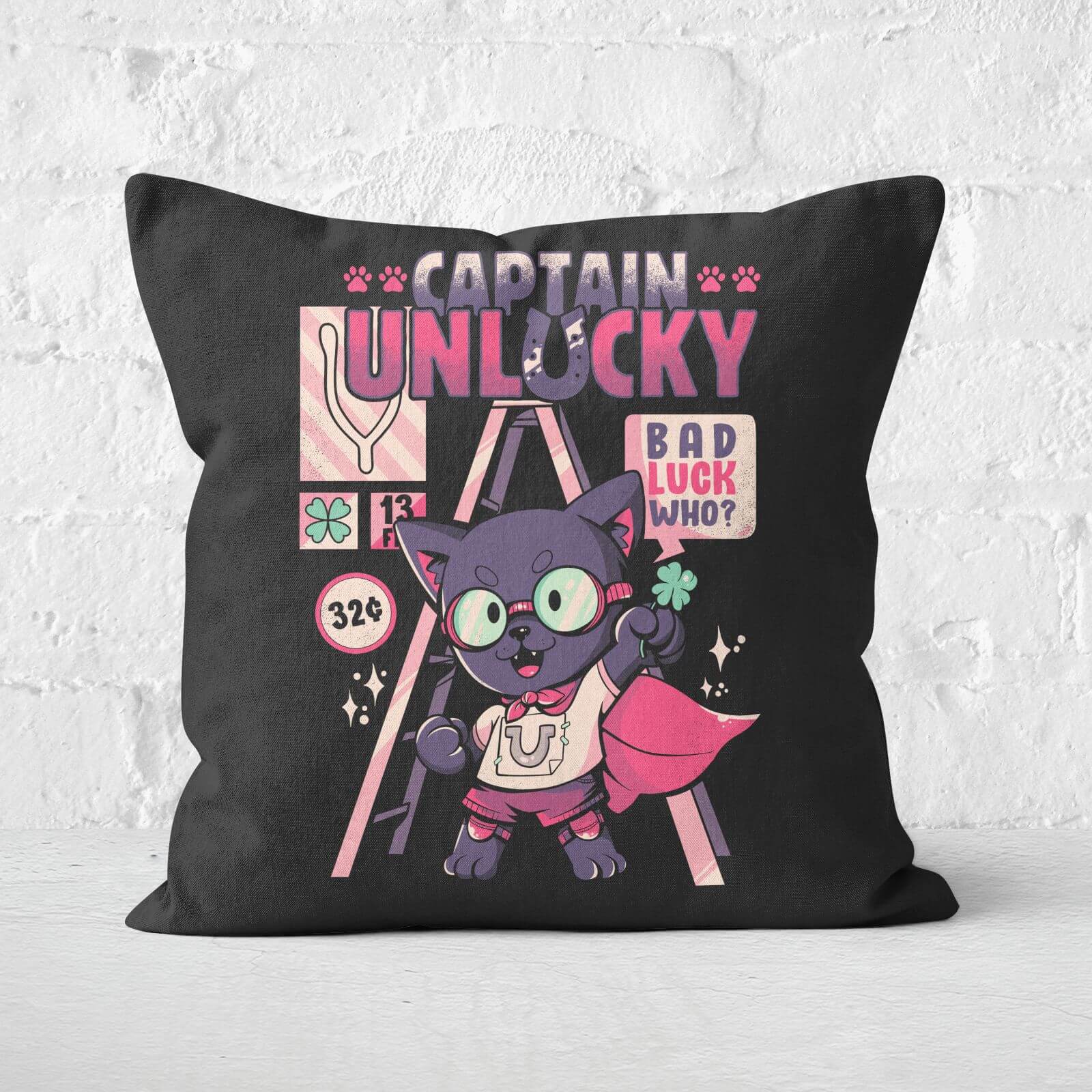 Captain Unlucky Square Cushion - 40x40cm - Soft Touch