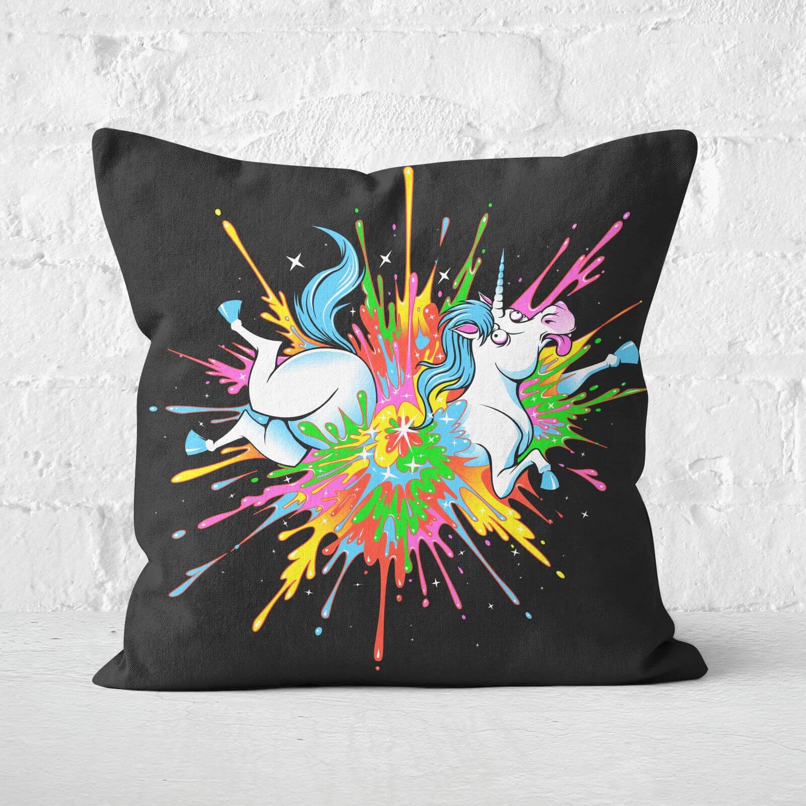 Unicorn Blast Square Cushion - 40x40cm - Soft Touch
