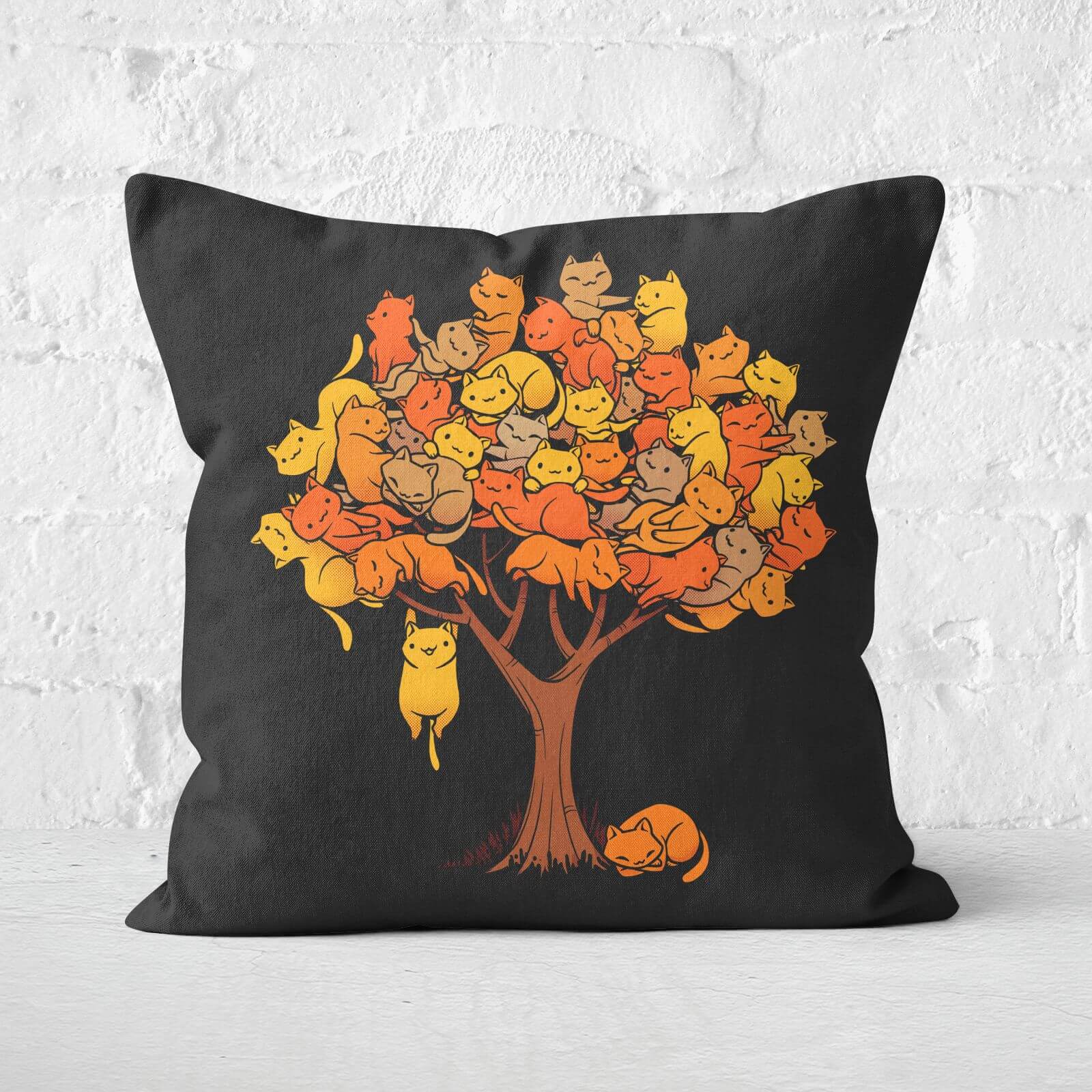 Cat Tree Square Cushion - 40x40cm - Soft Touch