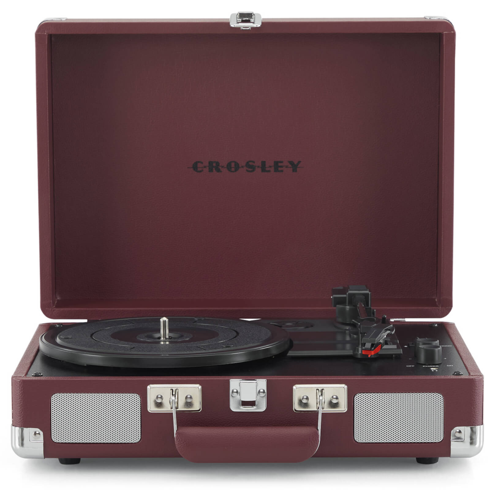 Cruiser Plus Deluxe Portable Turntable - With Bluetooth Output - Burgundy