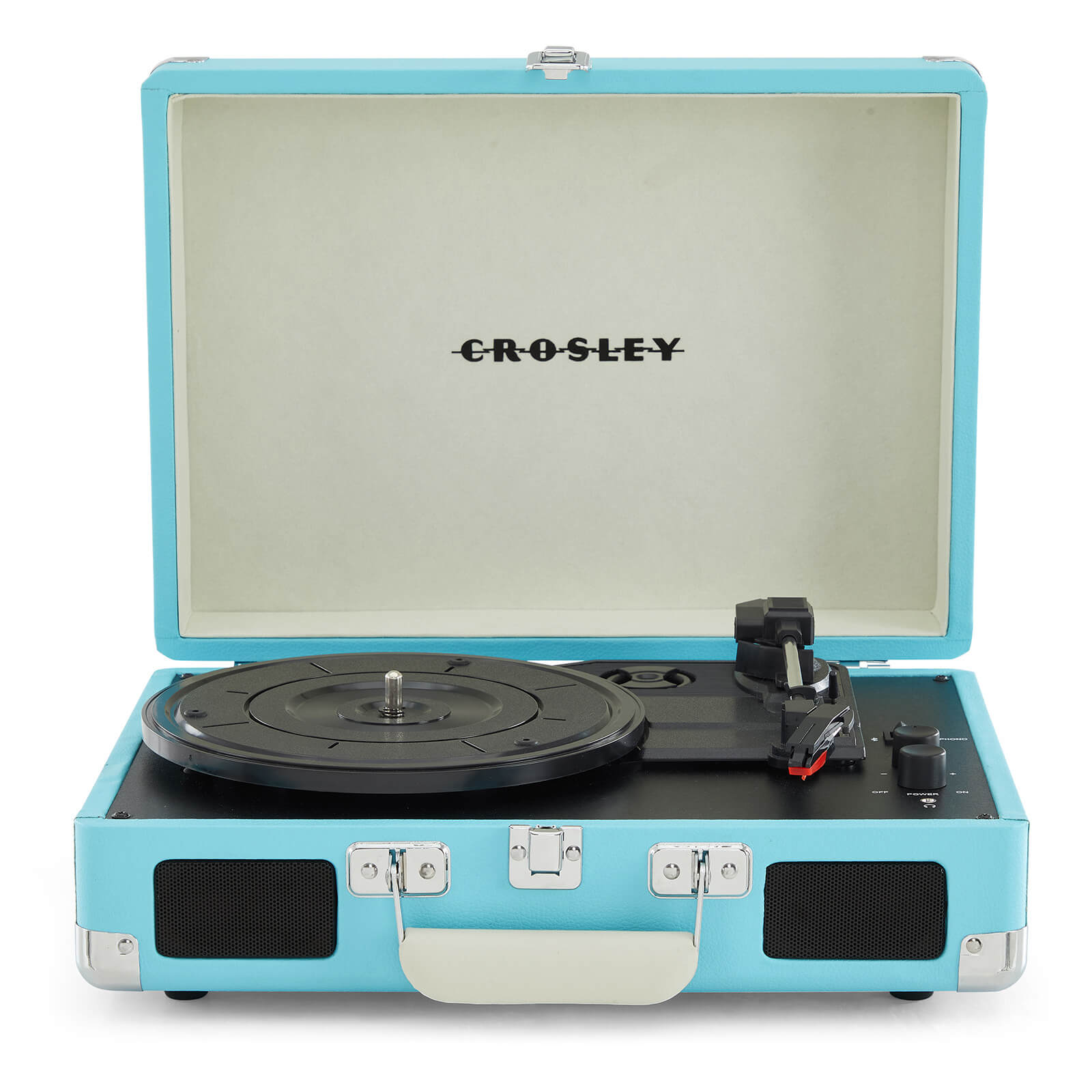 Crosley - Cruiser plus deluxe portable turntable - with bluetooth output - turquoise