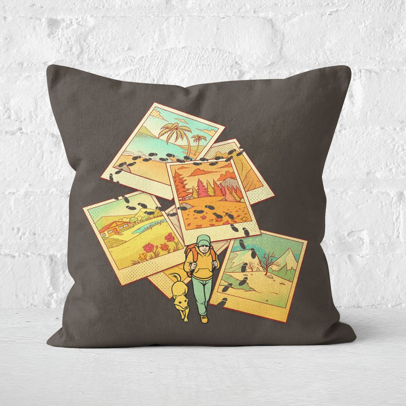 Wanderlust Polaroid Square Cushion - 40x40cm - Soft Touch