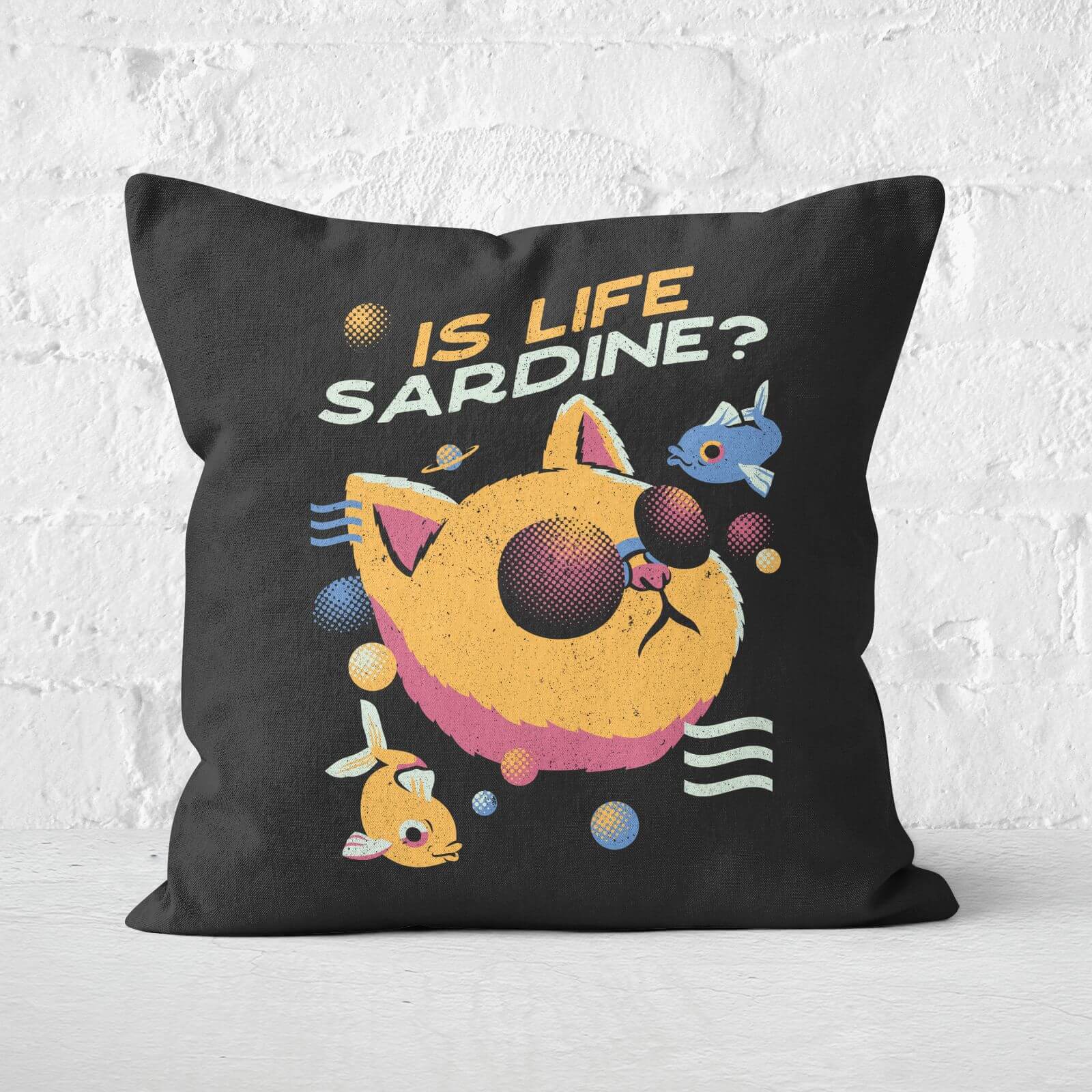 Vaporwave Cat Square Cushion - 40x40cm - Soft Touch