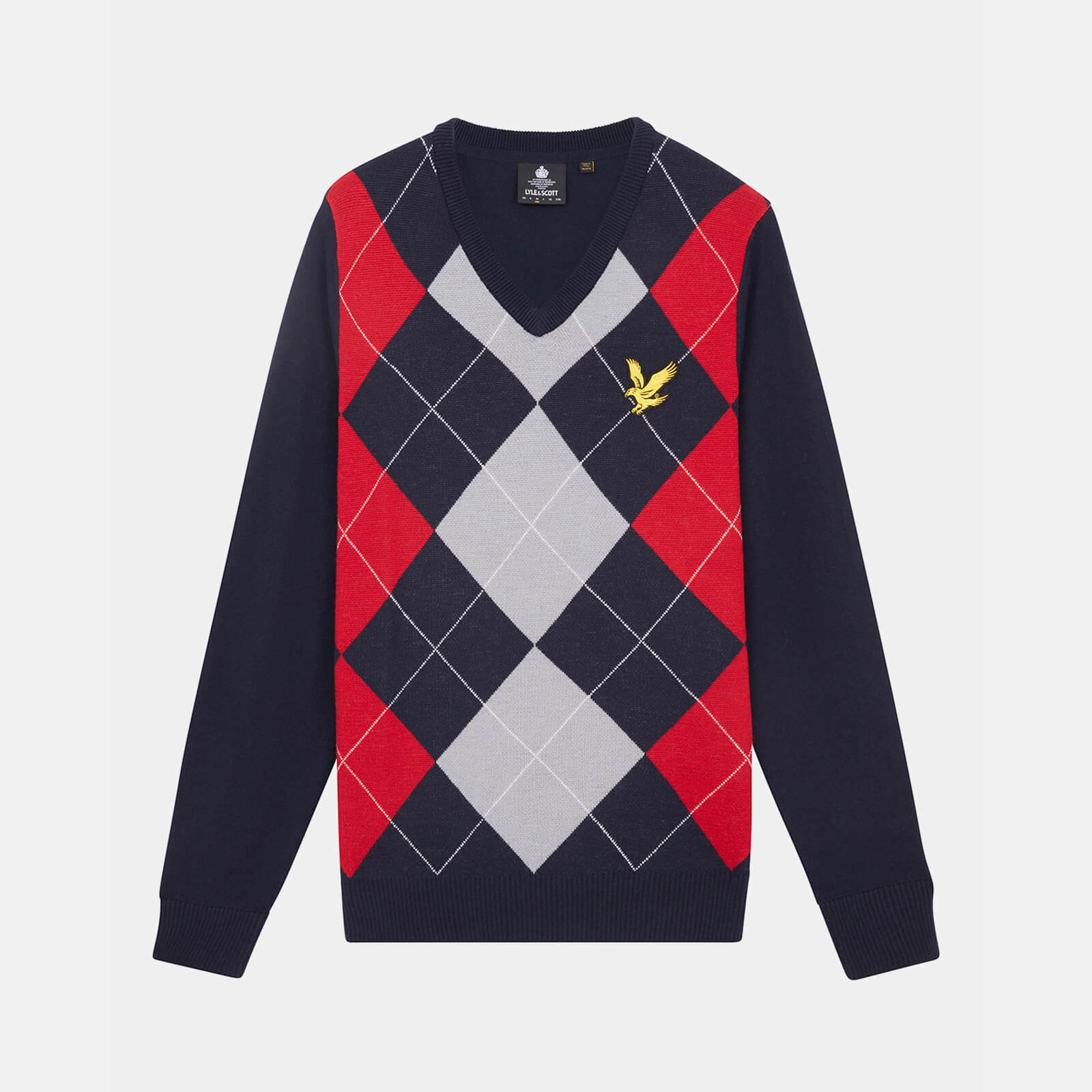 

Lyle & Scott x Stuarts - Argyle Jumper - Dark Navy/Deep Scarlet/Porto Grey - M