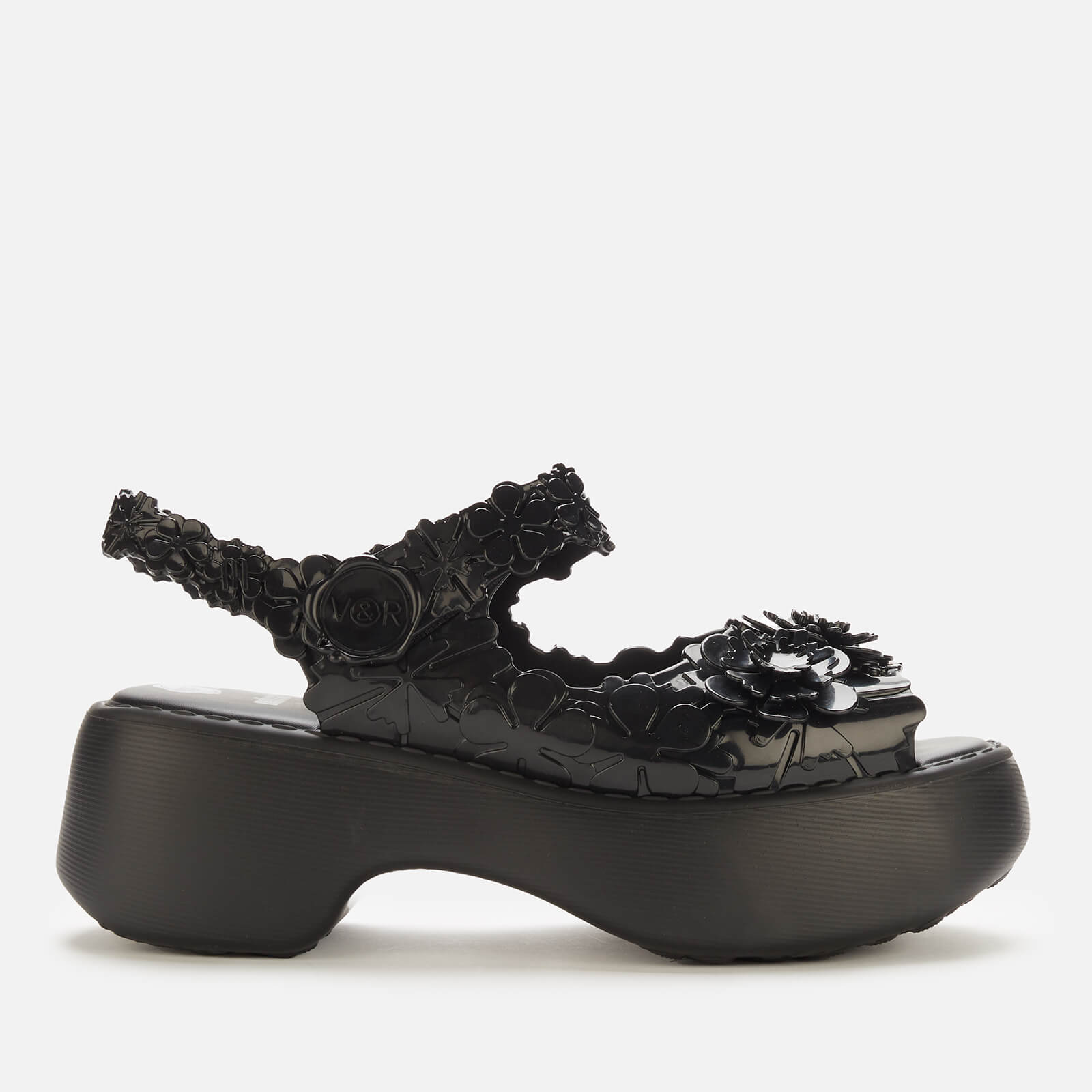 Melissa X Viktor and Rolf Women's Blossom Platform Sandals - Black - UK 4