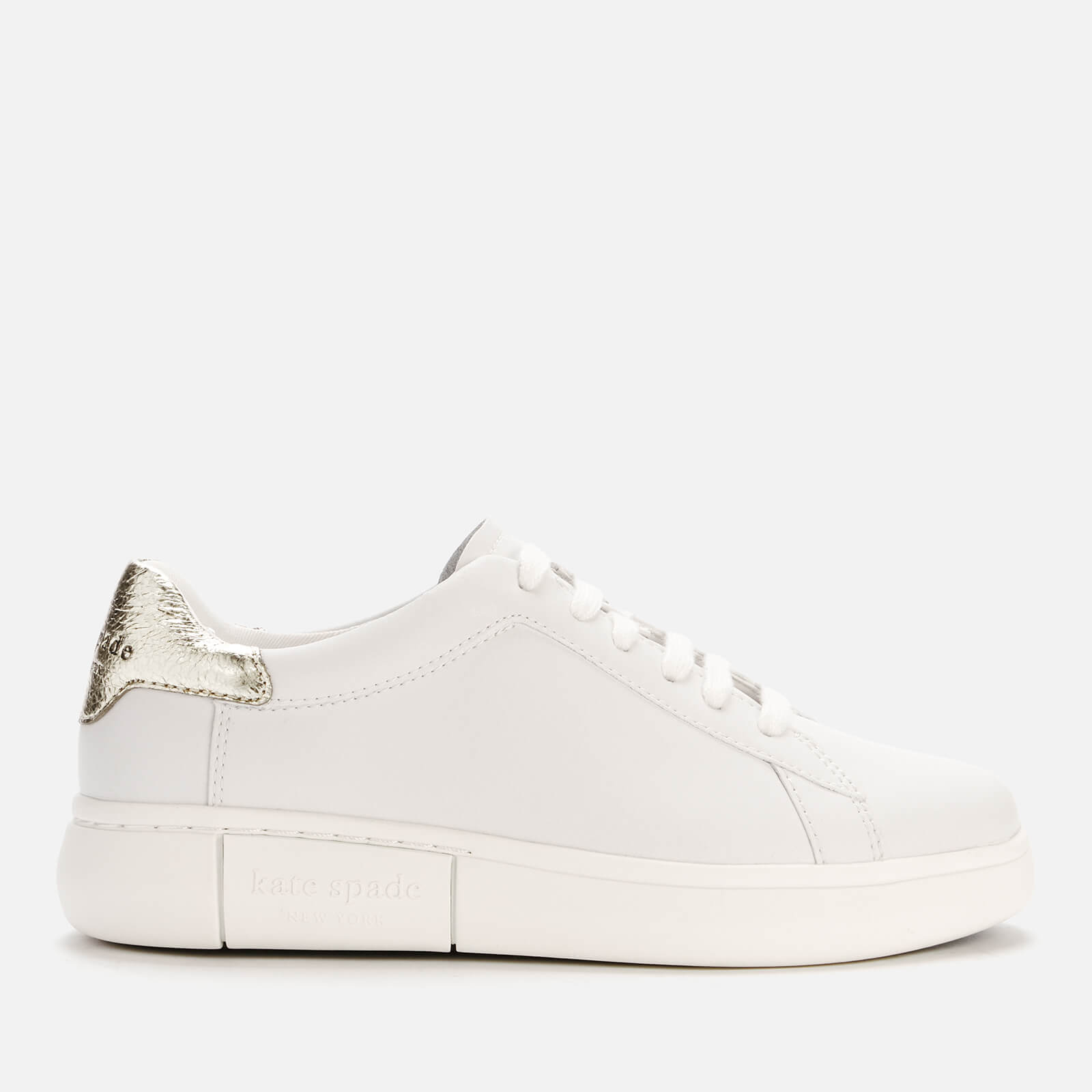 Kate Spade New York Women's Lift Leather Cupsole Trainers - Optic White/Pale Gold - UK 6