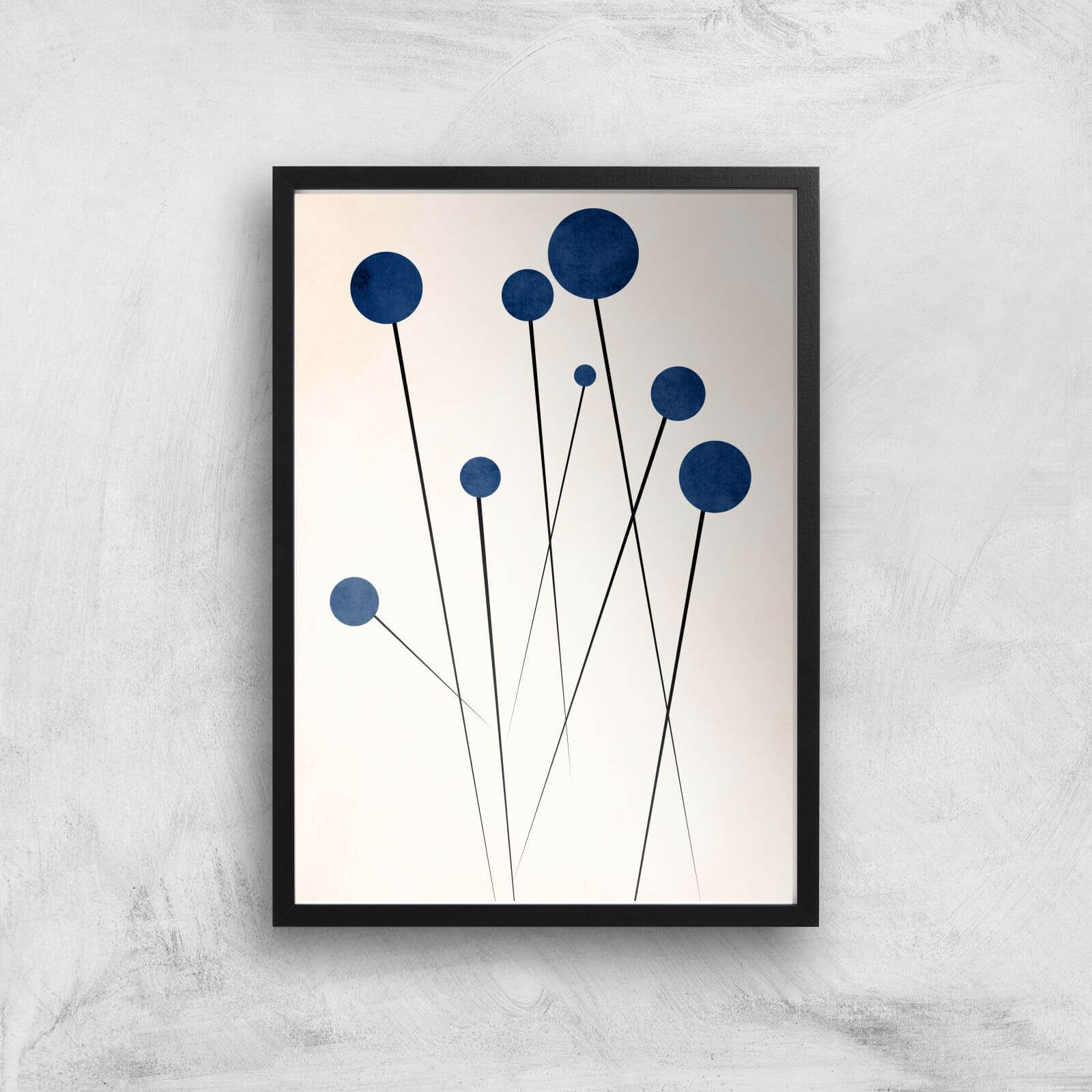 Borris Photography Blue Flowers In The Wilderness Giclee Art Print - A4 - Black Frame