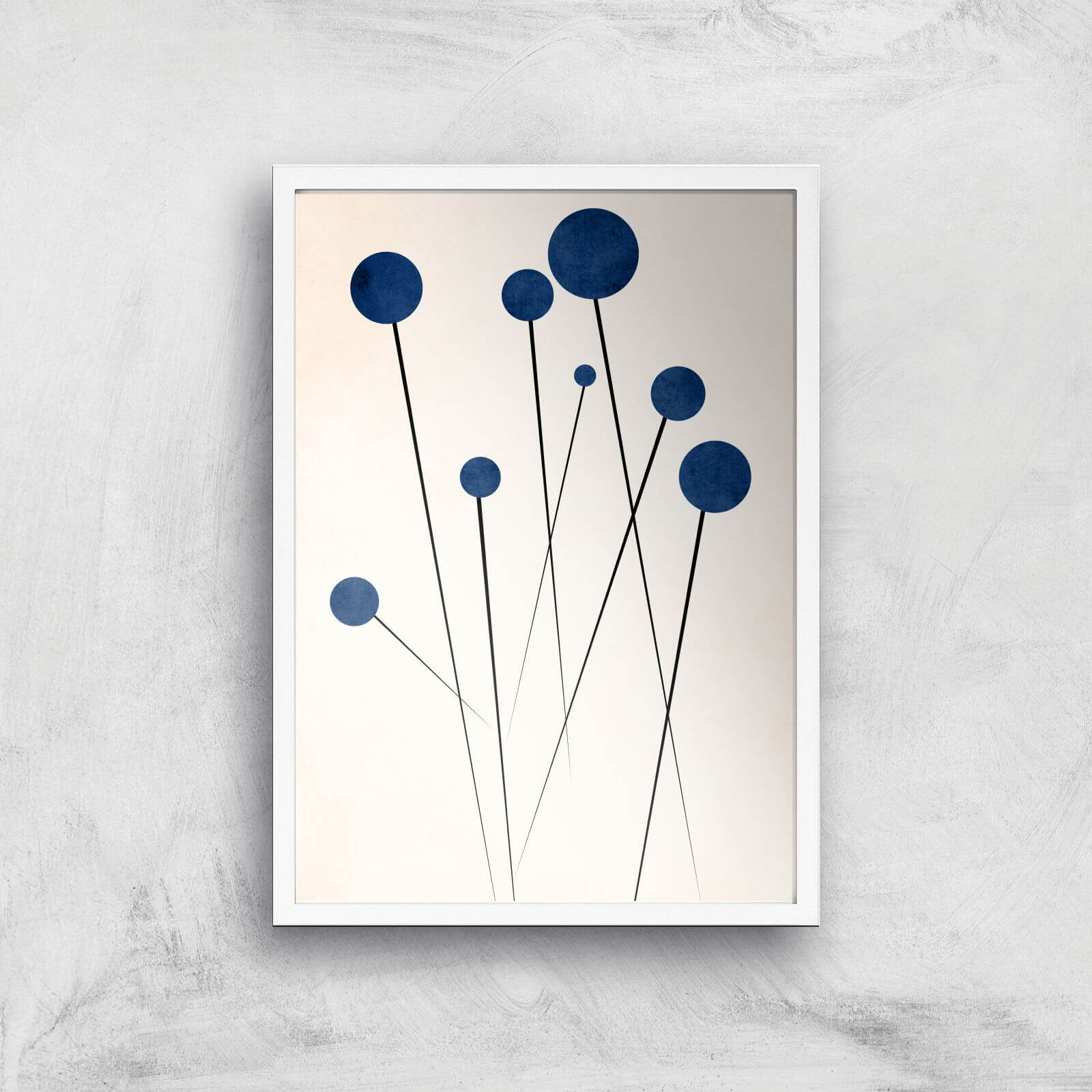 Borris Photography Blue Flowers In The Wilderness Giclee Art Print - A3 - White Frame