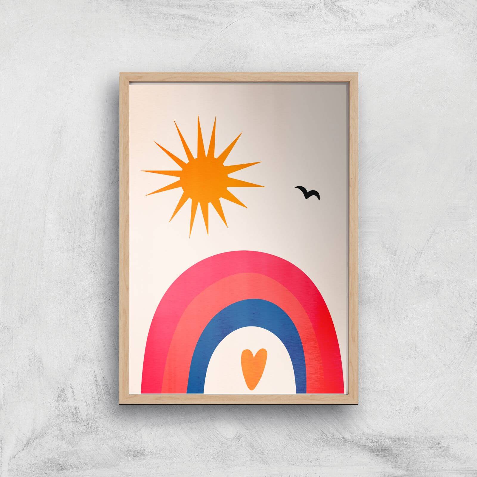Borris Photography Happy Days! Giclee Art Print - A4 - Wooden Frame