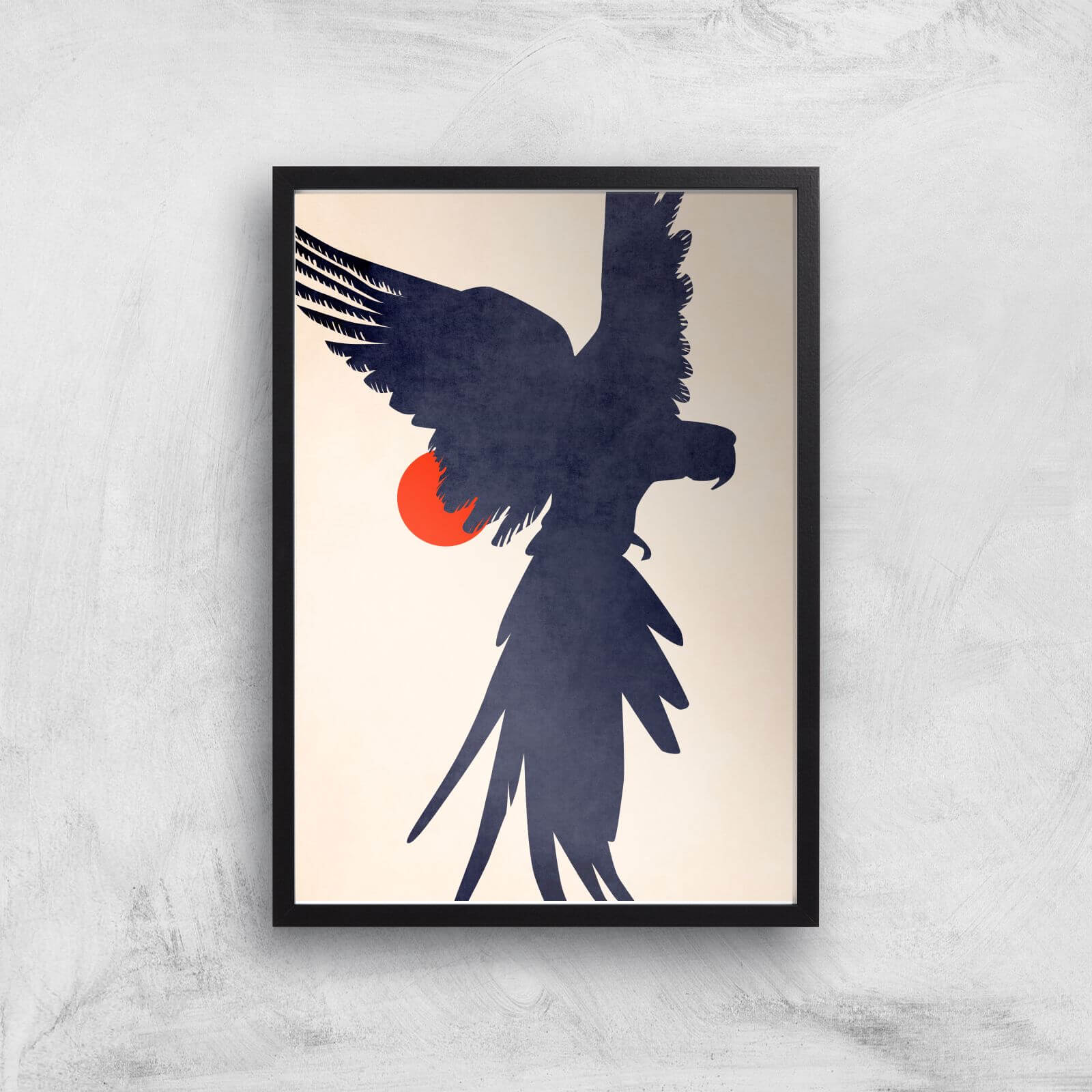 Borris Photography Parrot Giclee Art Print - A4 - Black Frame