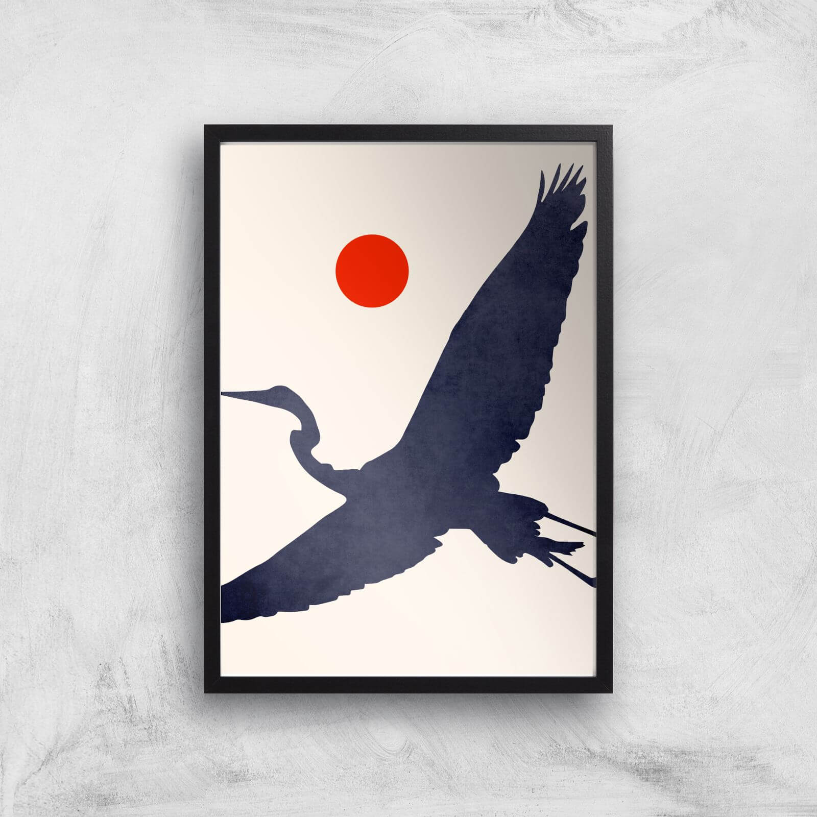 Borris Photography Crane Giclee Art Print - A4 - Wooden Frame