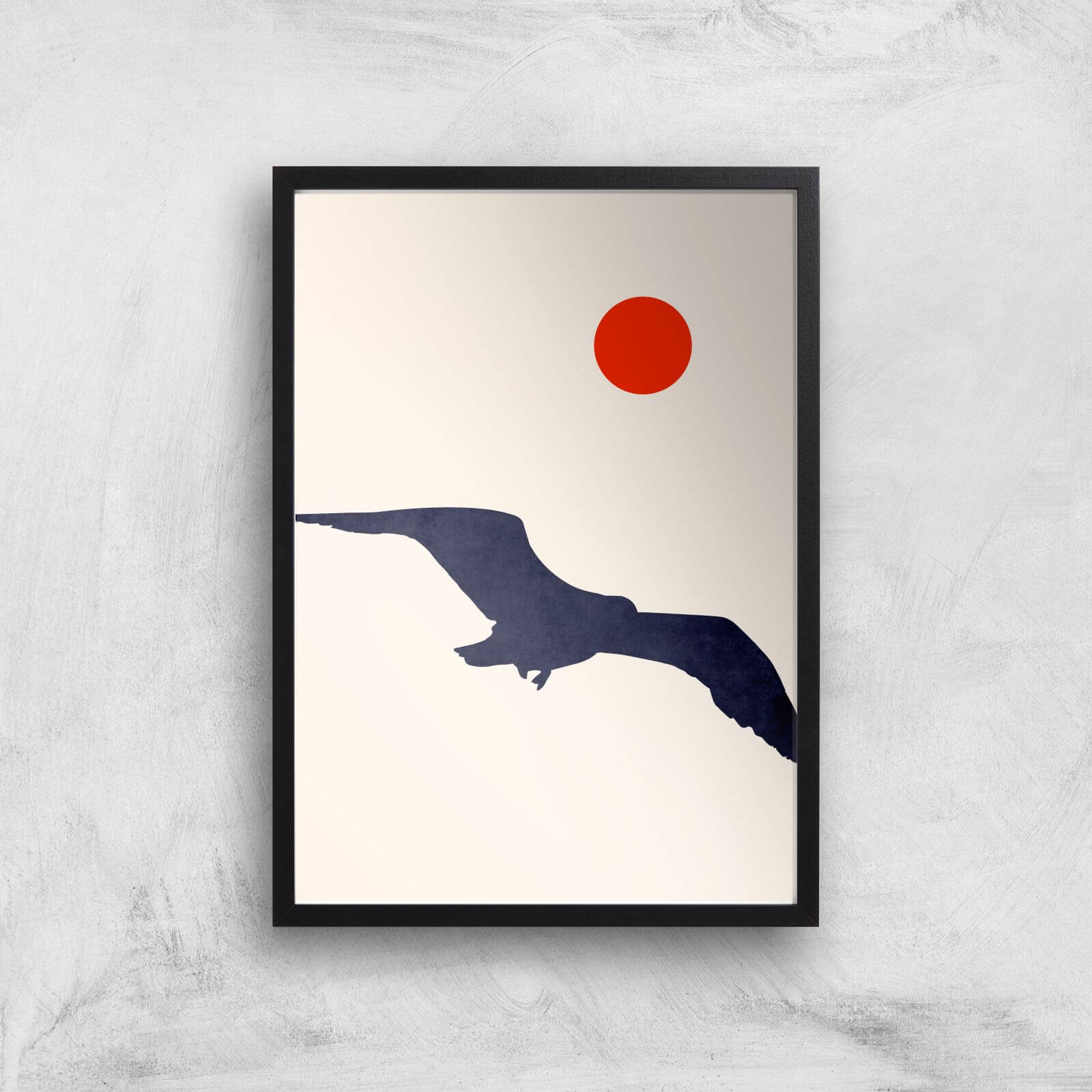 Borris Photography Seagull Giclee Art Print - A4 - Black Frame