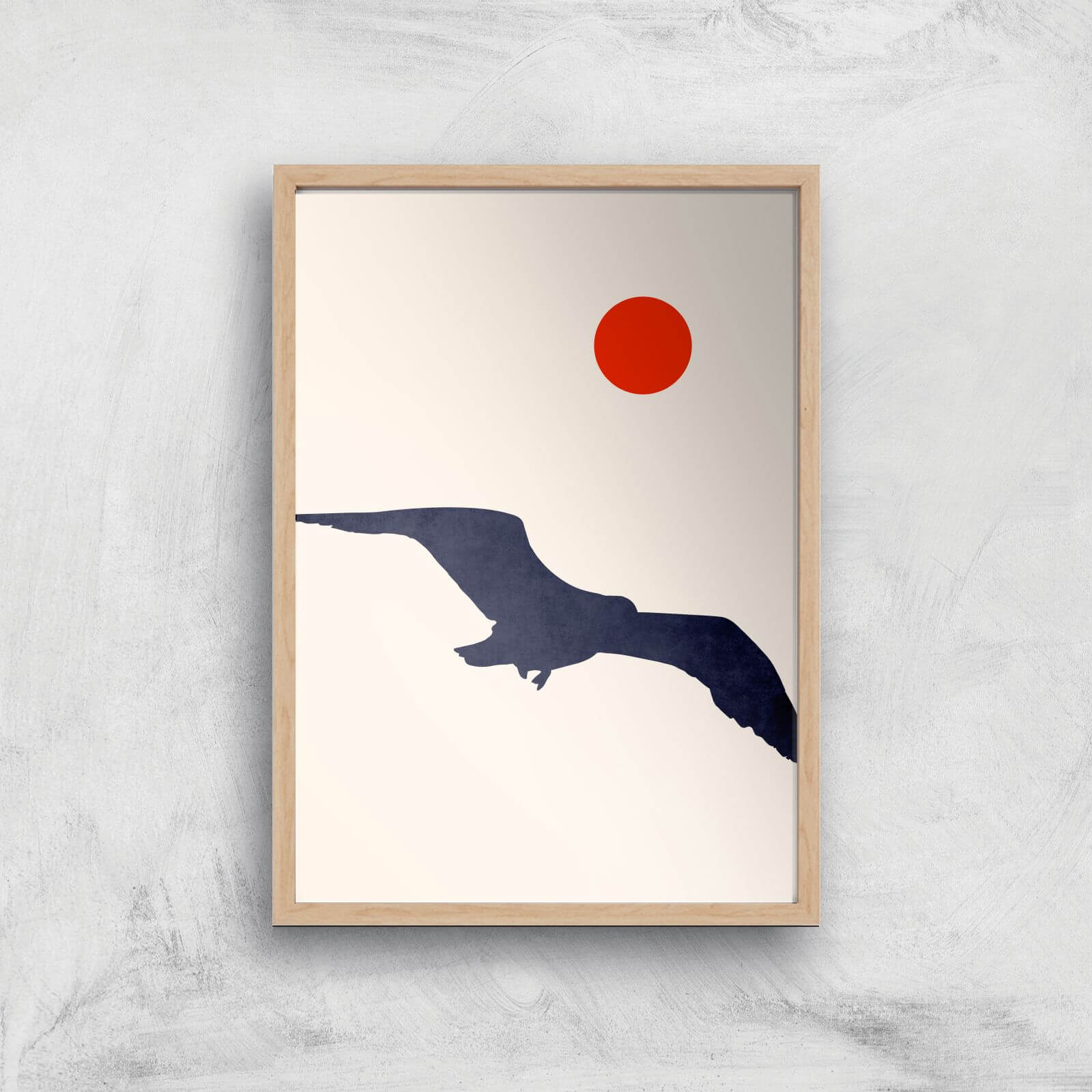 Borris Photography Seagull Giclee Art Print - A2 - Wooden Frame