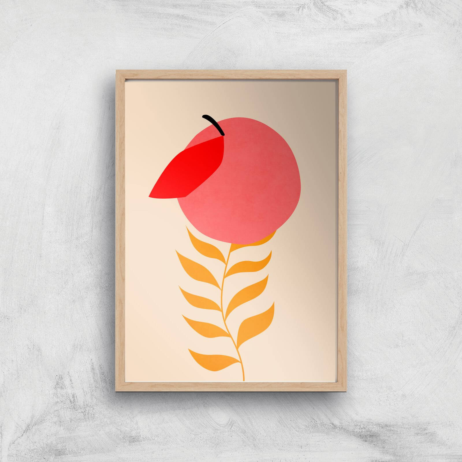 Borris Photography Little Peach Giclee Art Print - A4 - Wooden Frame