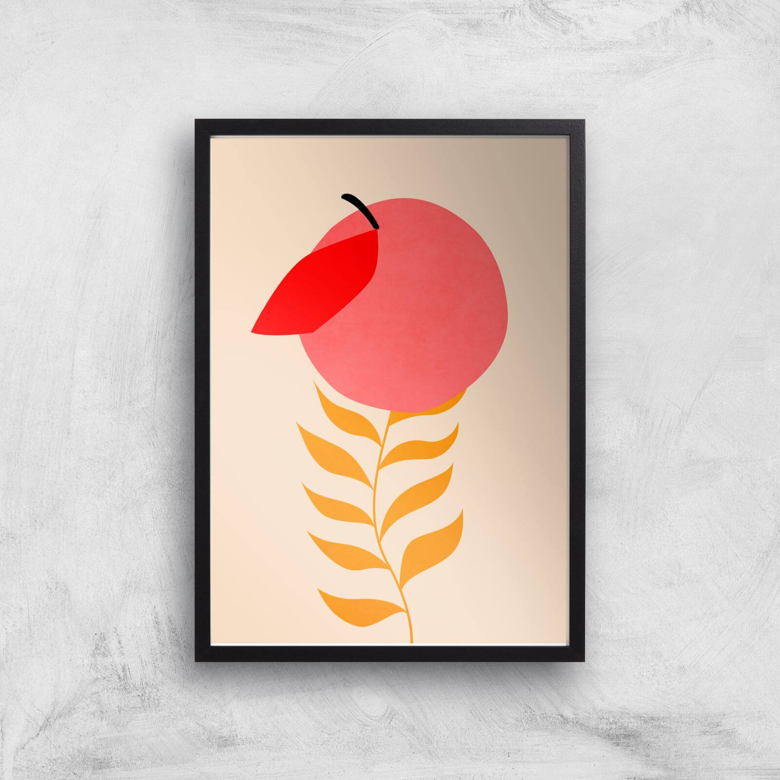 Borris Photography Little Peach Giclee Art Print - A4 - Black Frame