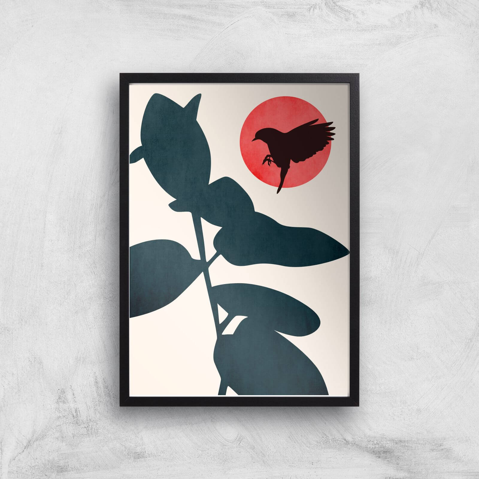 Borris Photography Japanese Bird Giclee Art Print - A4 - Black Frame