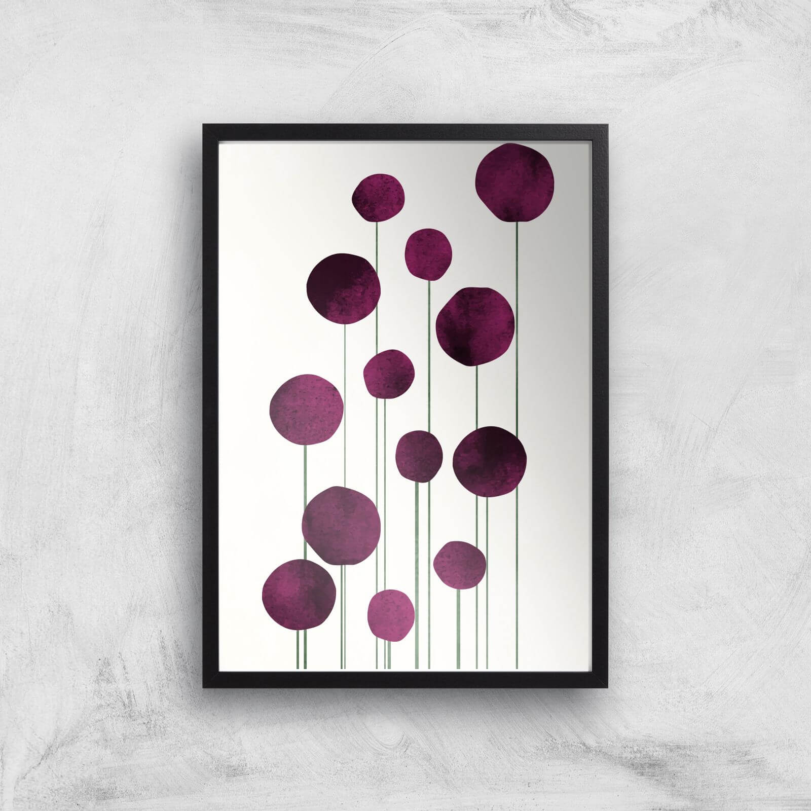 Borris Photography Water Flowers Giclee Art Print - A2 - Black Frame