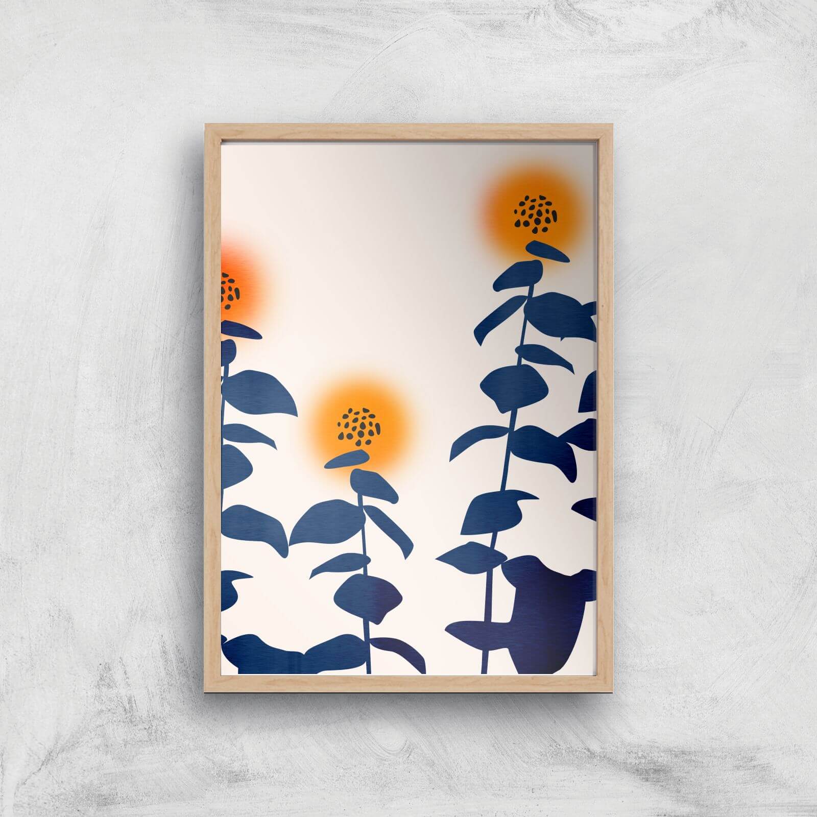 Borris Photography Sunflowers Giclee Art Print - A4 - Wooden Frame