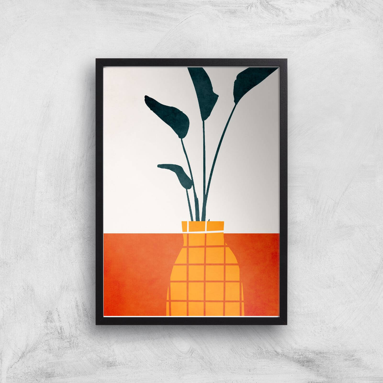 Borris Photography Kitchen Table With Plant Giclee Art Print - A3 - Black Frame