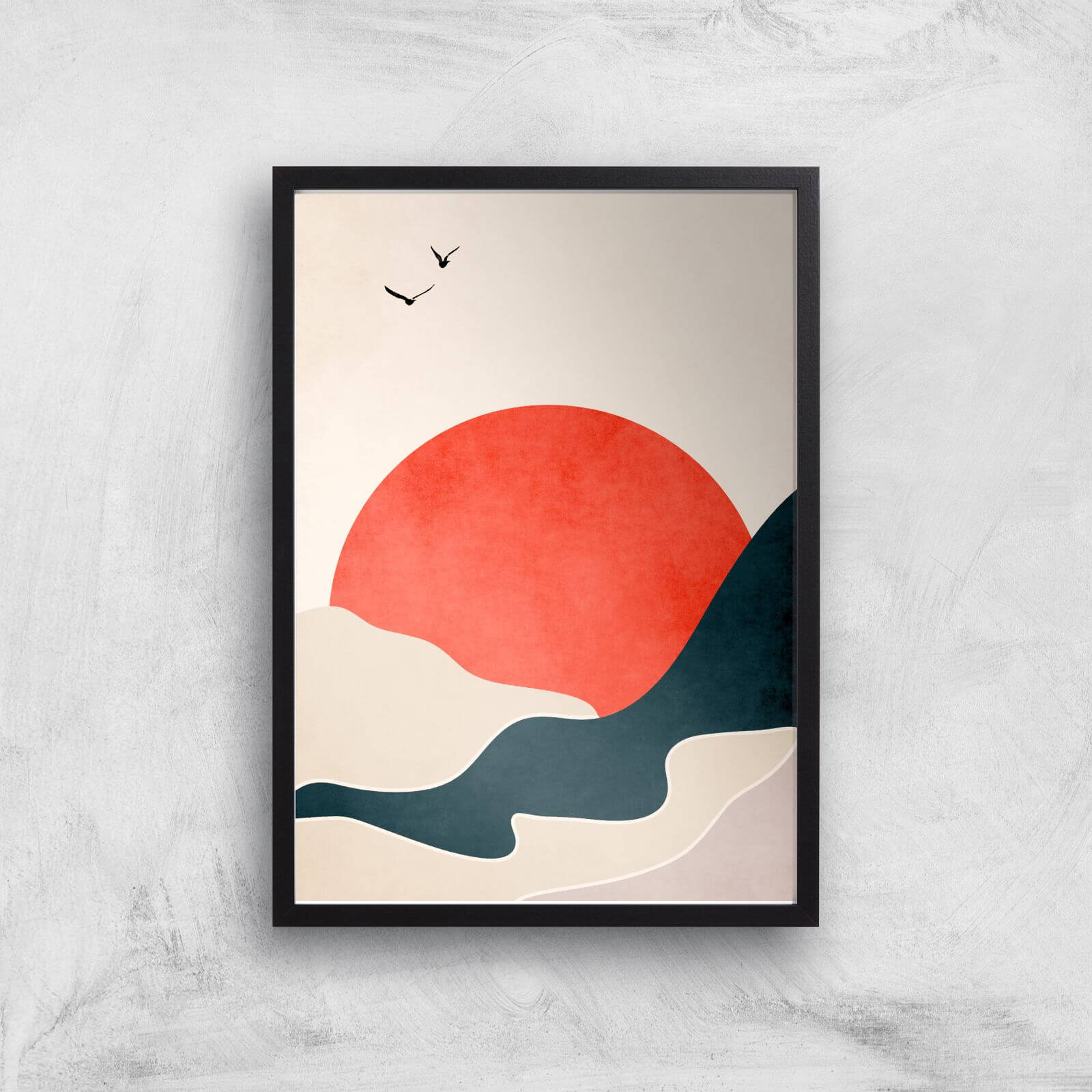 Borris Photography Drowning Sun Giclee Art Print - A4 - Black Frame