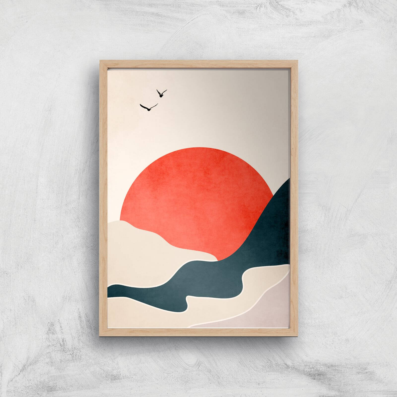 Borris Photography Drowning Sun Giclee Art Print - A2 - Wooden Frame