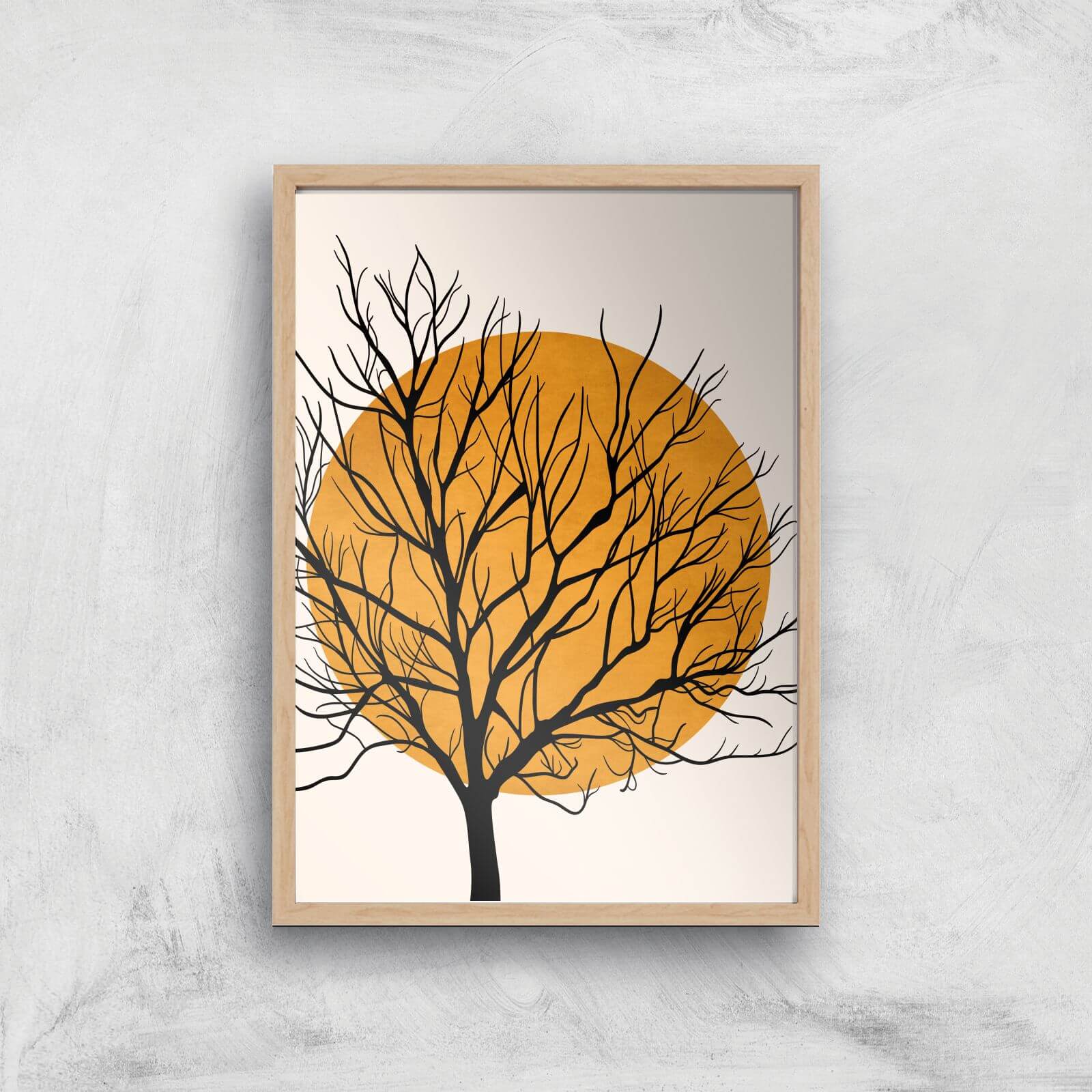 Borris Photography Hiding Sun Giclee Art Print - A4 - Wooden Frame