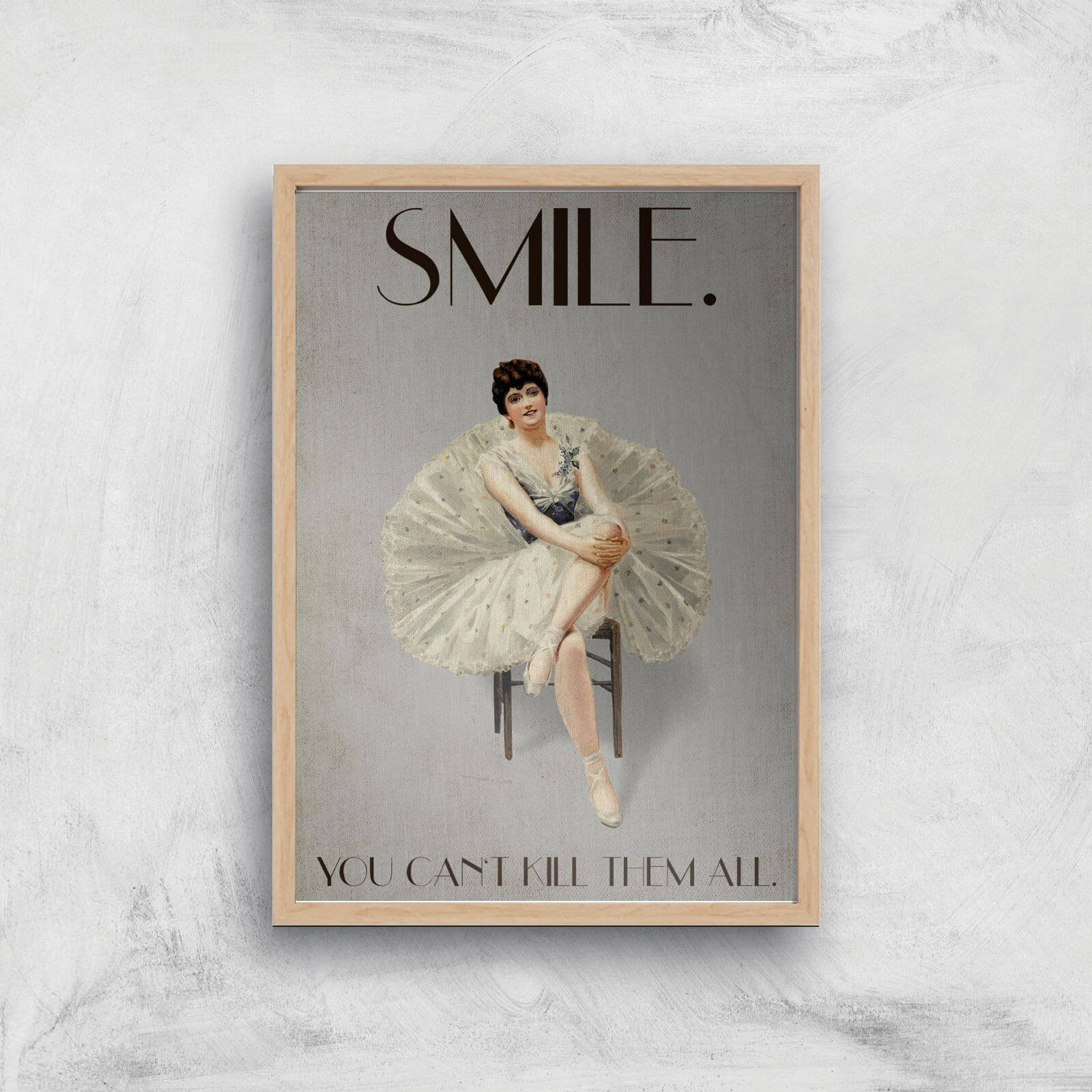 Borris Photography Keep Smiling Giclee Art Print - A2 - Wooden Frame