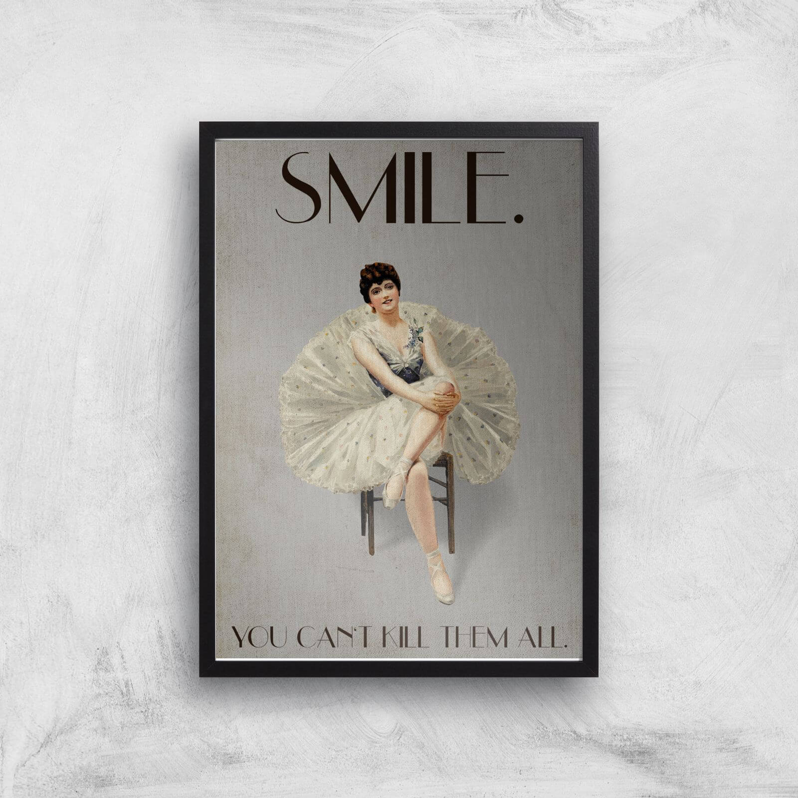Borris Photography Keep Smiling Giclee Art Print - A2 - Black Frame