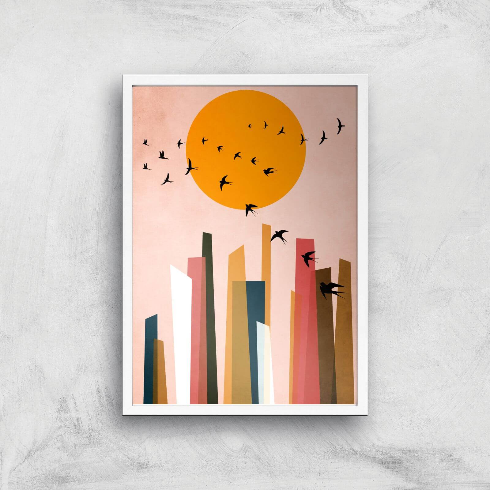 Borris Photography Dancing Birds Giclee Art Print - A4 - White Frame