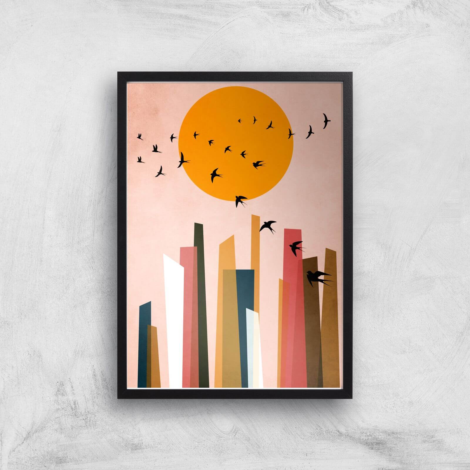 Borris Photography Dancing Birds Giclee Art Print - A4 - Black Frame