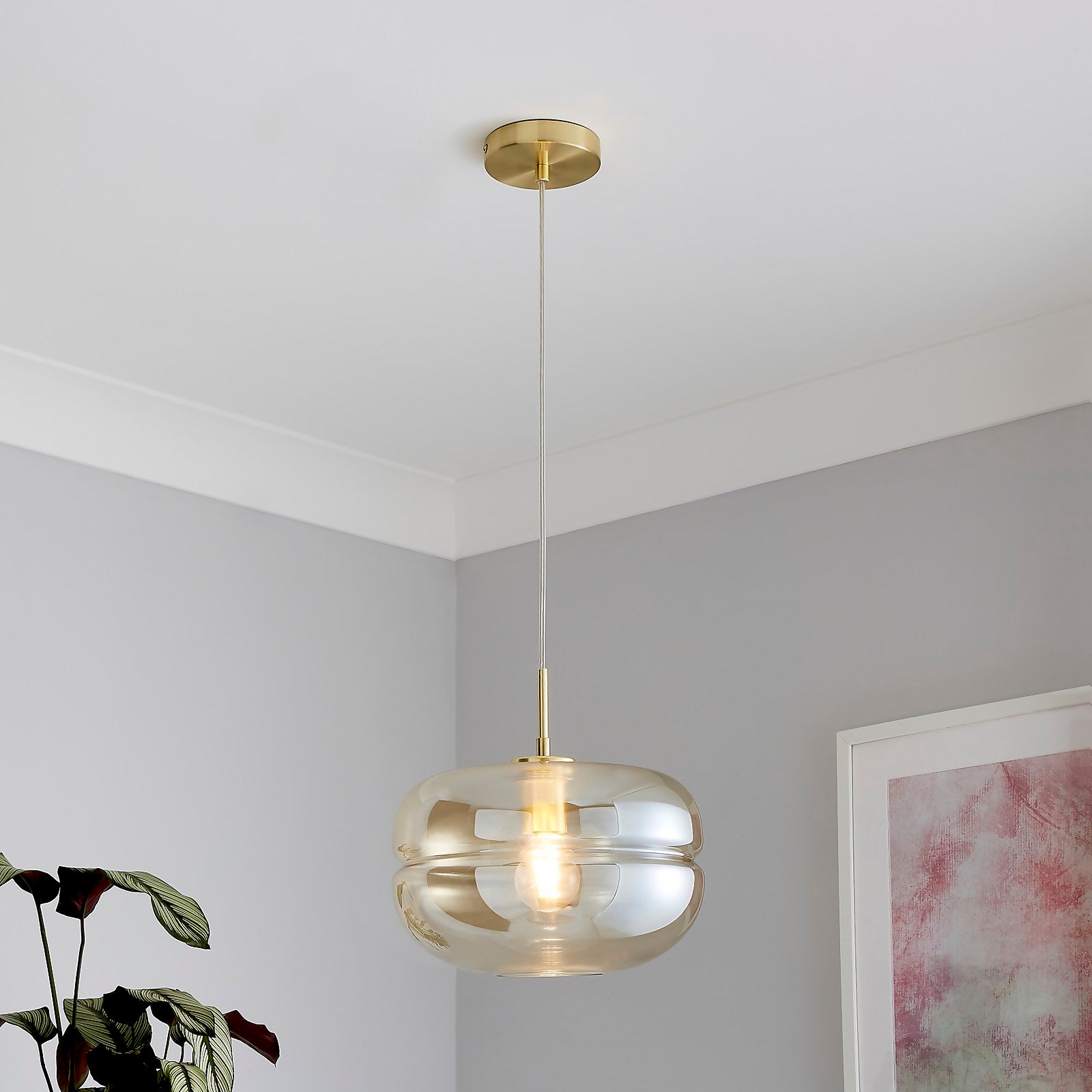 Homebase Edit - Fleur Glass Pendant - Champagne thumbnail