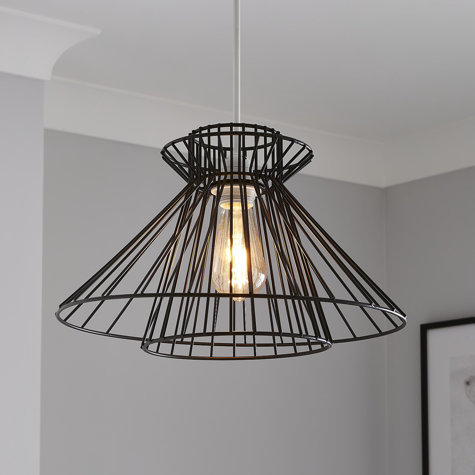 Photo of Dalston Wire Easy Fit Light Shade - Black