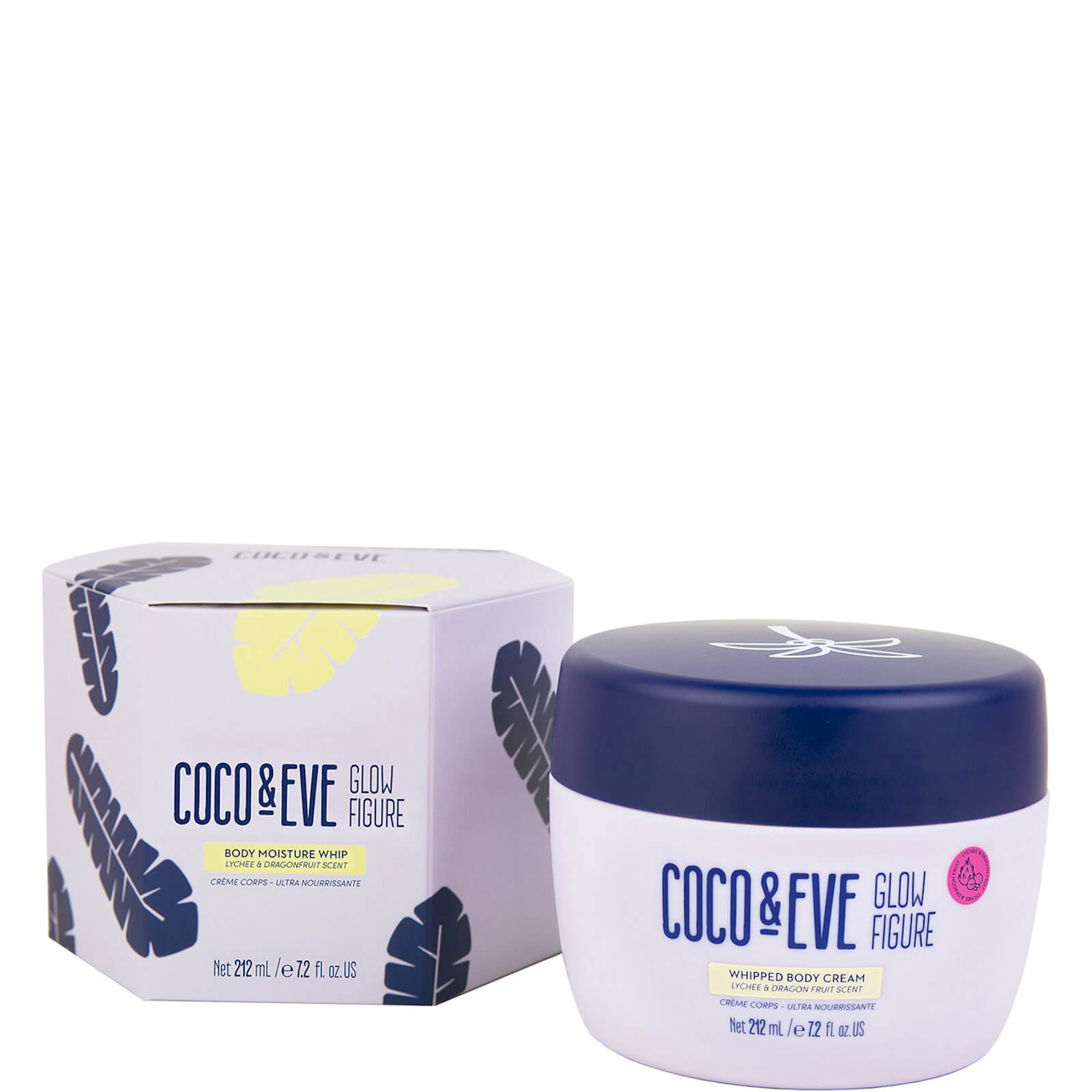 Image of Coco & Eve Glow Figure Whipped Body Cream Lychee and Dragon Fruit Scent - (Varie Dimensioni) - 212ml