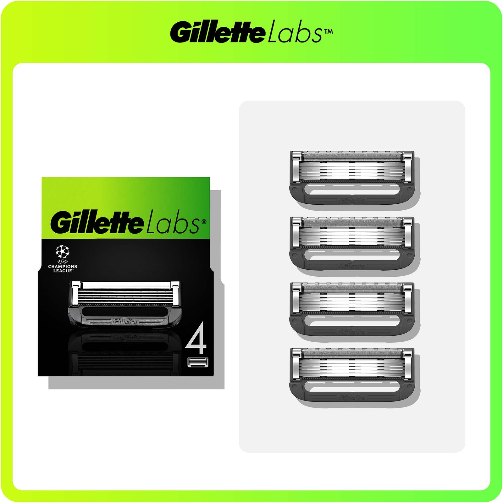 Gillette Labs Razor Blades Refill Packs - 4 Pack