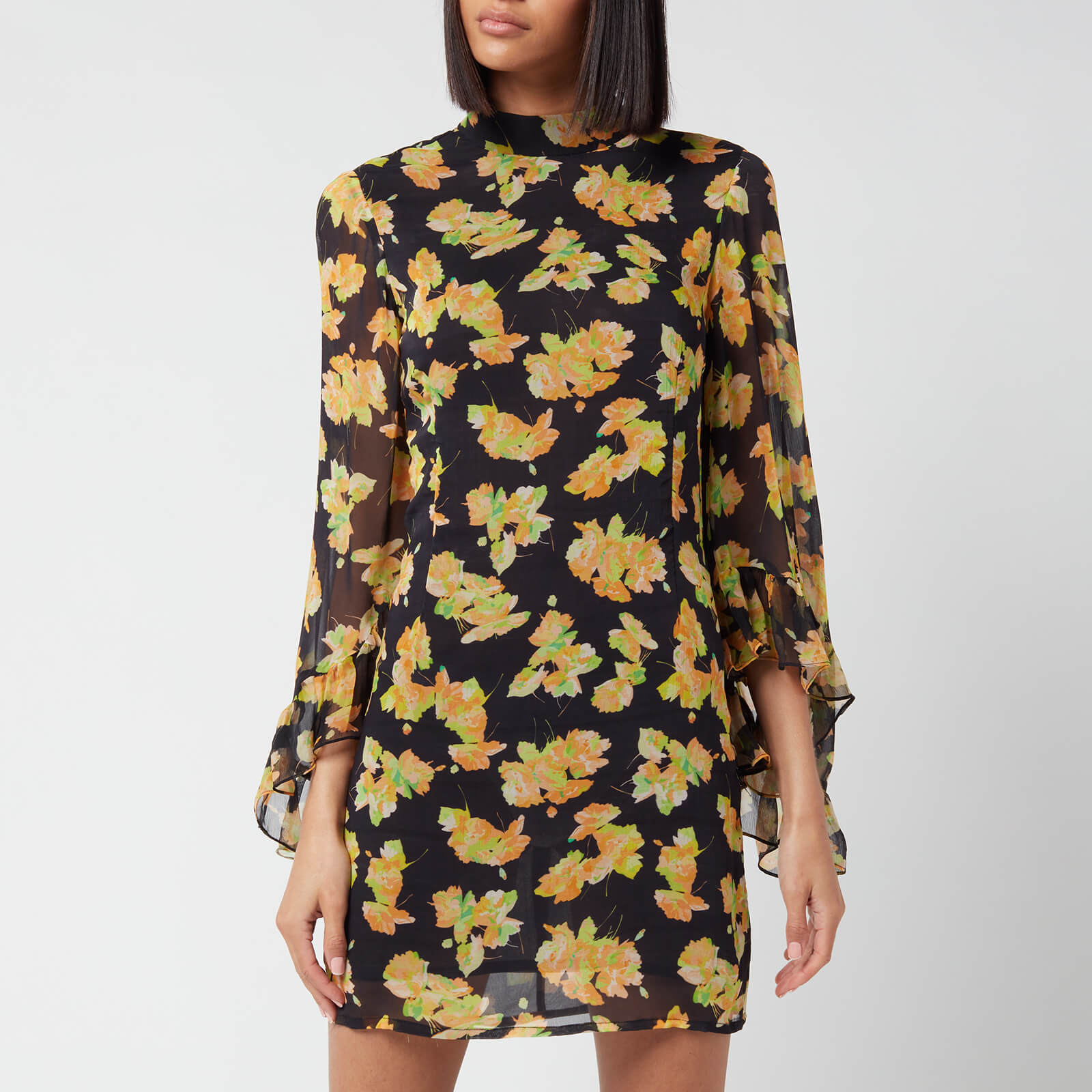 De La Vali Women's Hollywood Dress - Midnight Floral Chiffon - UK 6