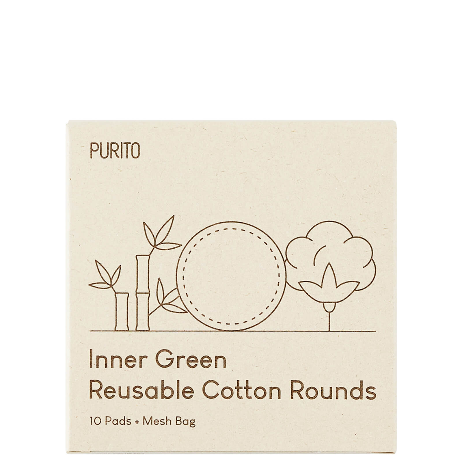 Image of PURITO Inner Green Reusable Cotton Rounds 58g