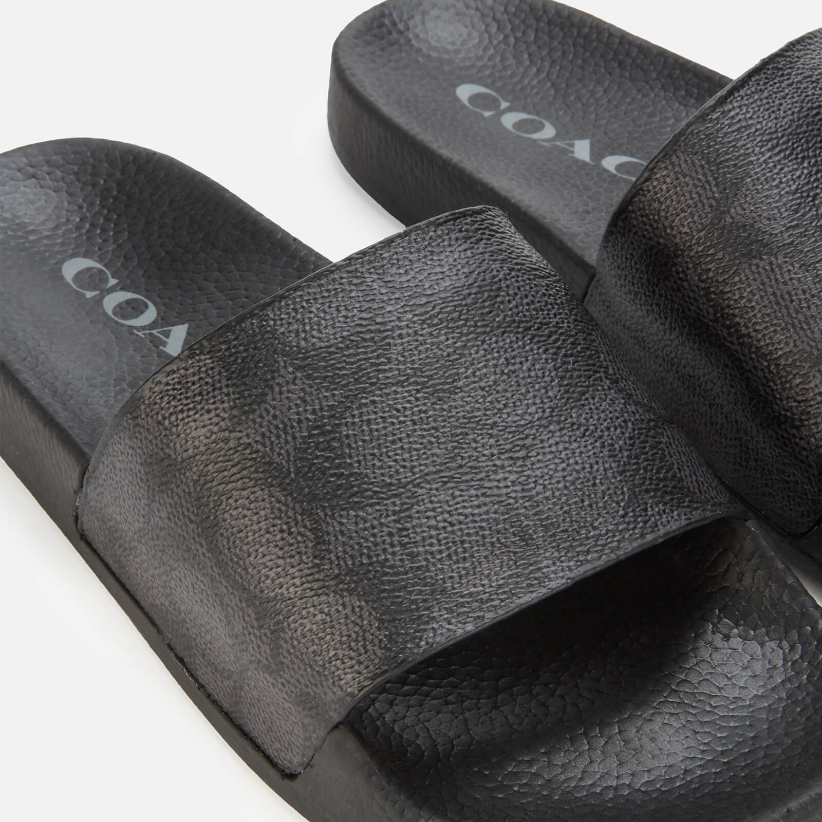 Coach Women's Udele Coated Canvas Slide Sandals - Charcoal/Black - Uk 3