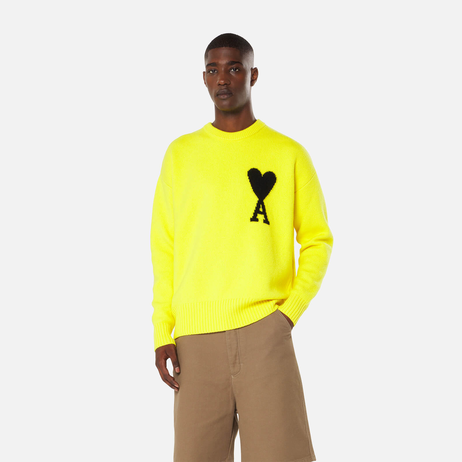 AMI De Coeur Wool Jumper - Yellow/Black - XS