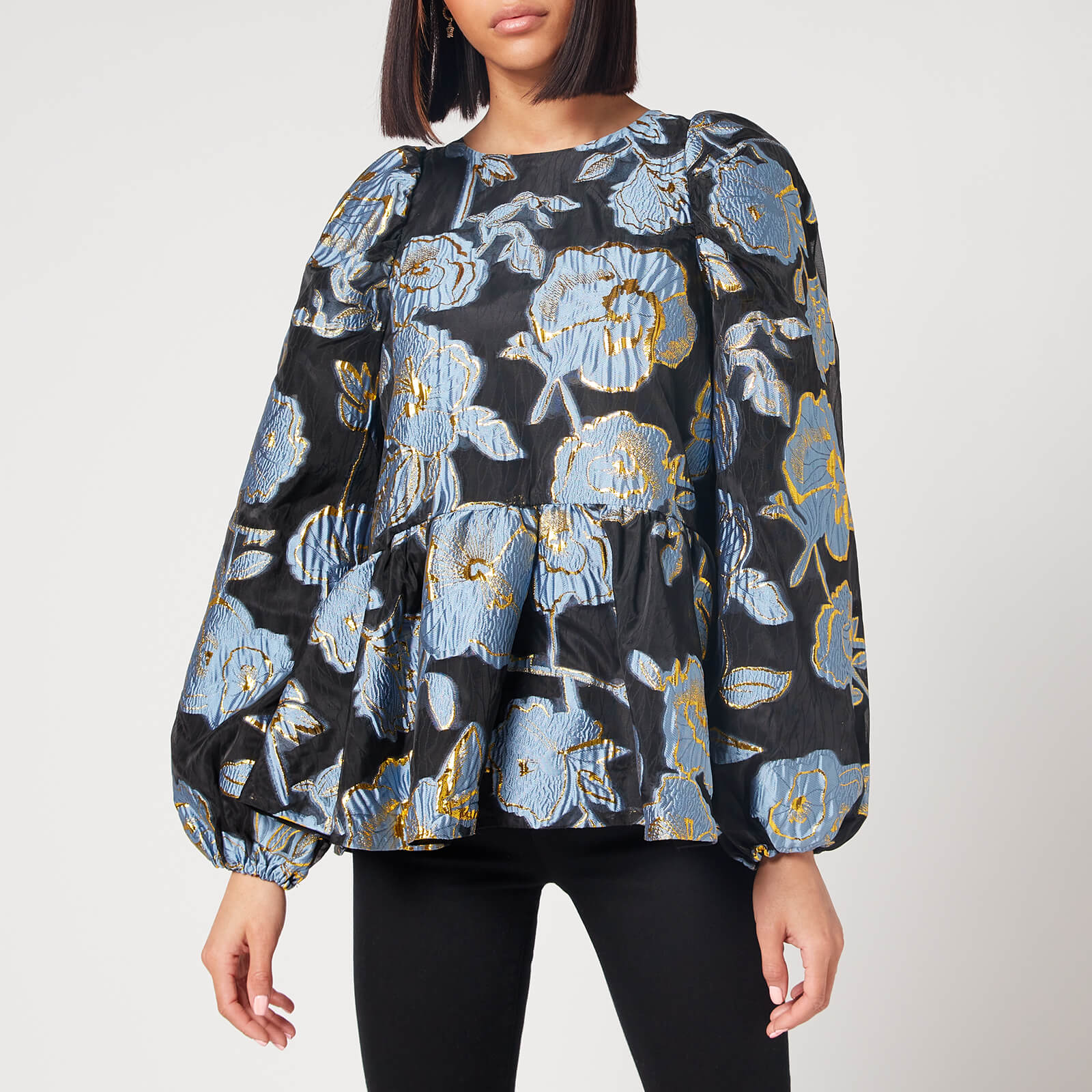 Stine Goya Women's Jenny Organza Top - Flower Foliage Gold - M